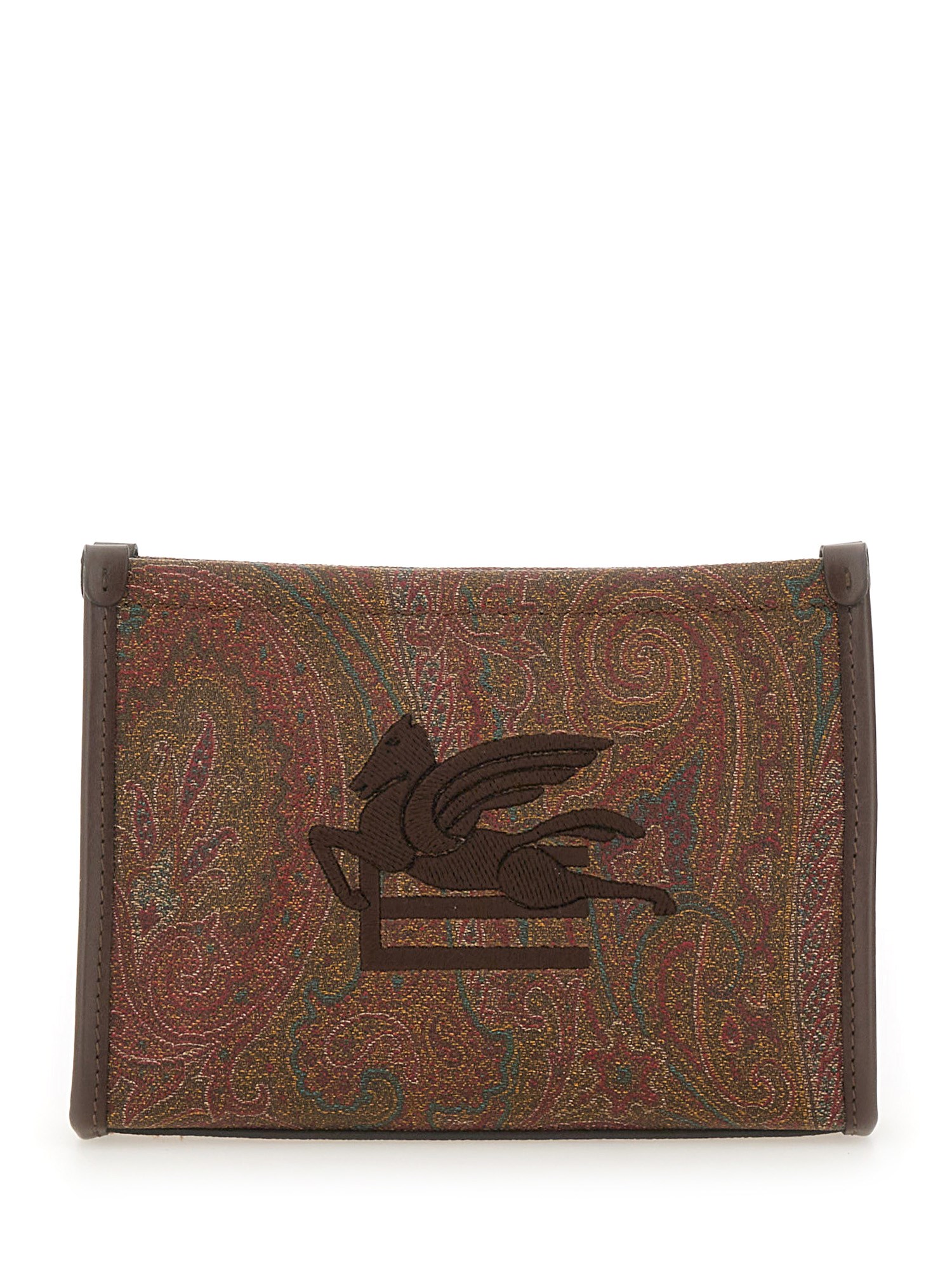 Etro Dpp Pouch "arnica" With Pegasus In Brown