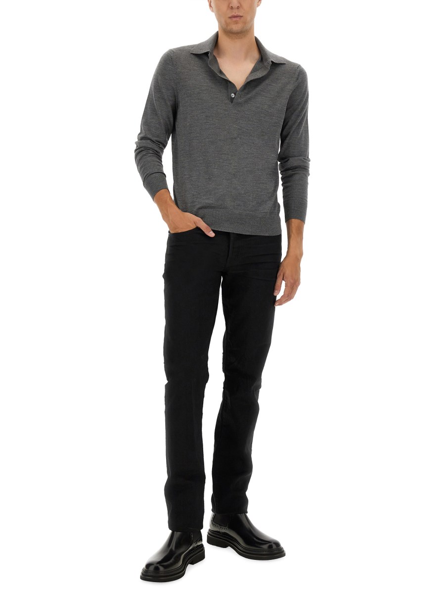 MAGLIA POLO IN FINE LANA VERGINE MERINO
