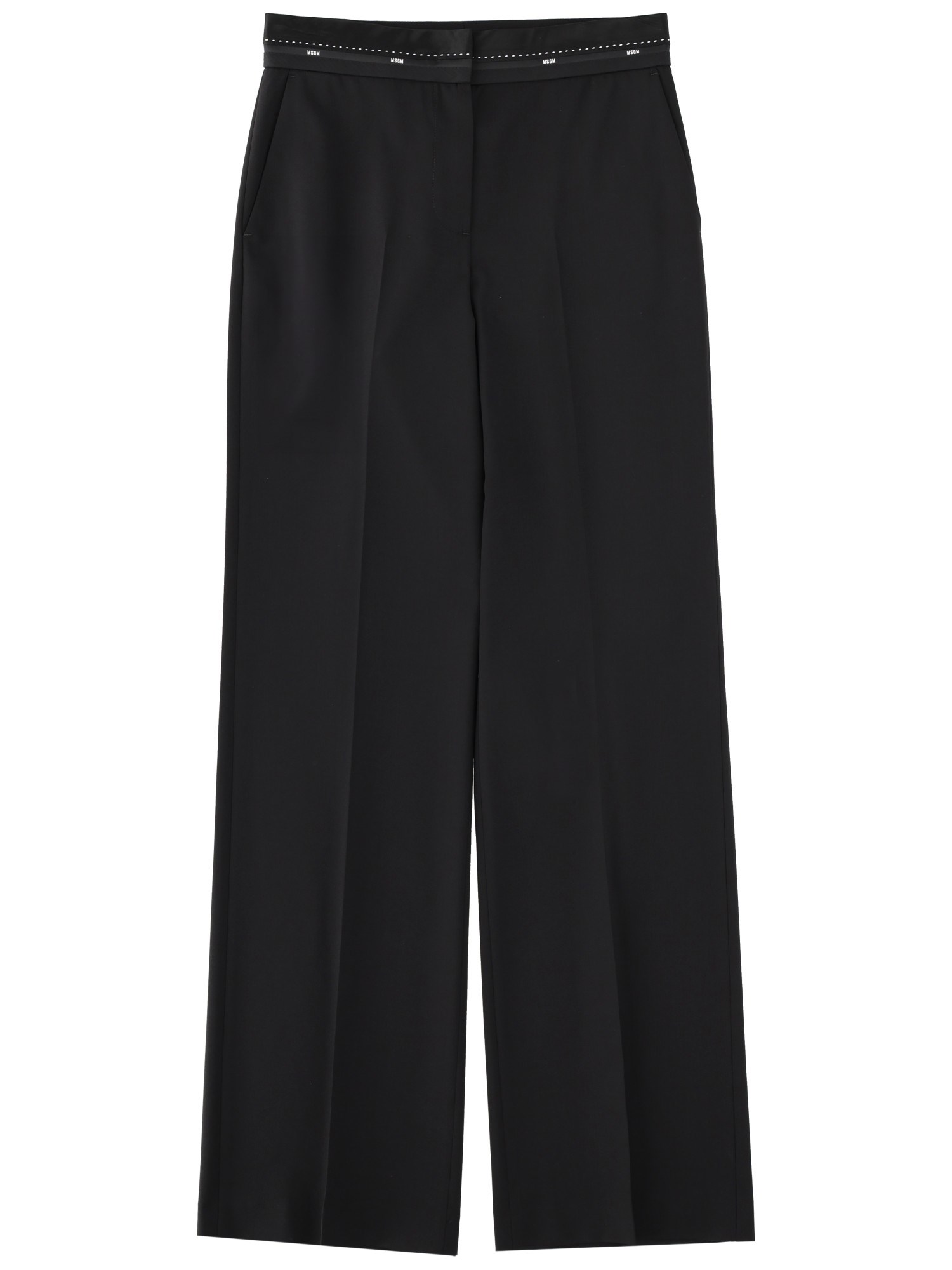 Msgm Cool Wool Pants In Black