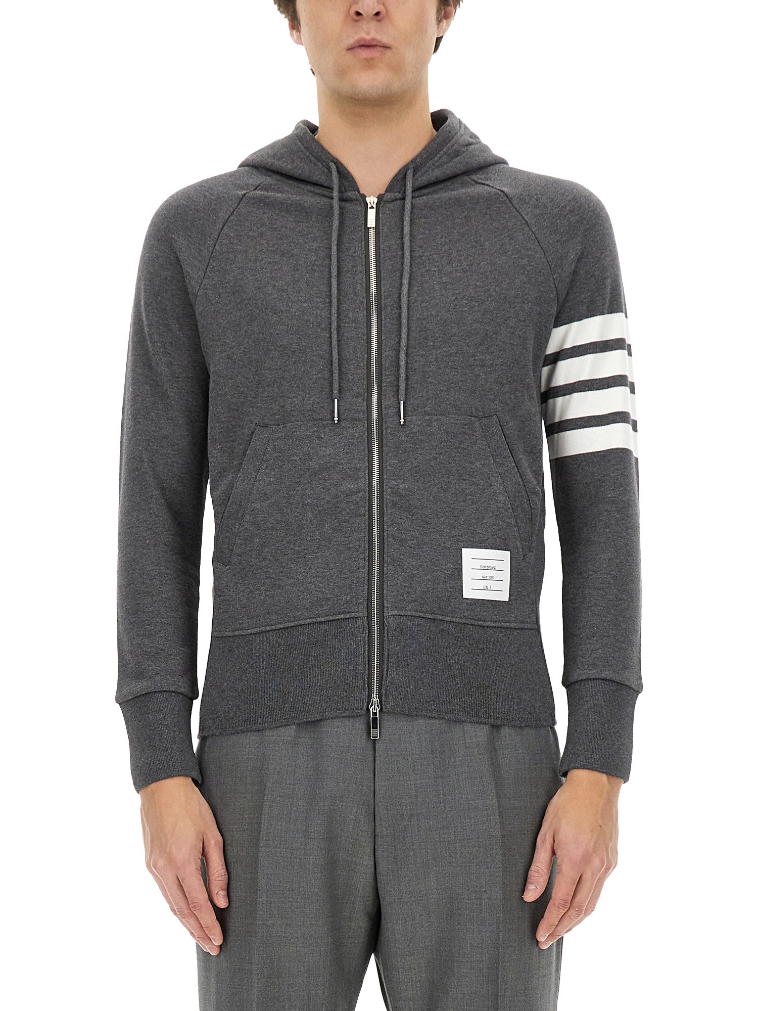 Thom Browne Gray Cotton Sweatshirt In Gray
