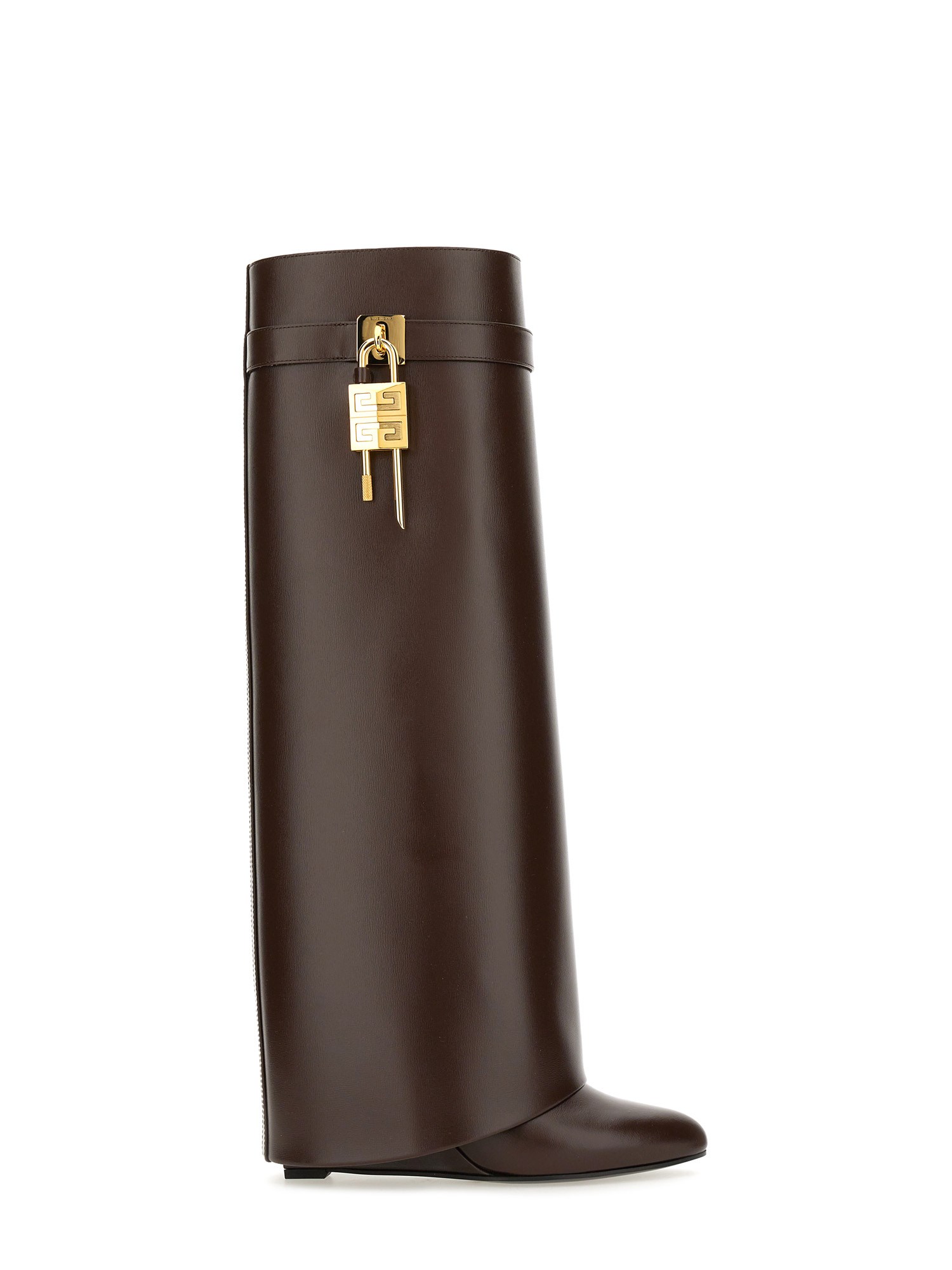 Givenchy Shark Lock Leather Boots In Multi