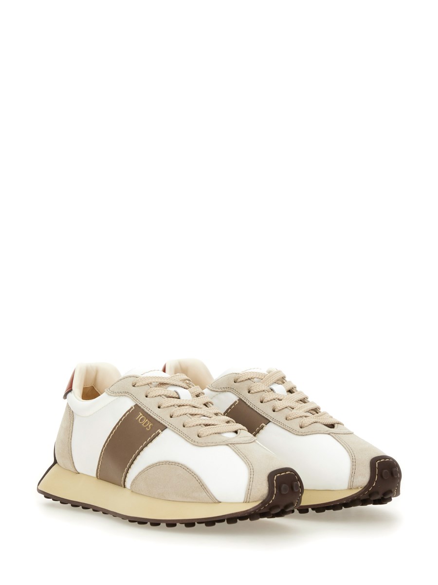SNEAKER IN PELLE E TESSUTO