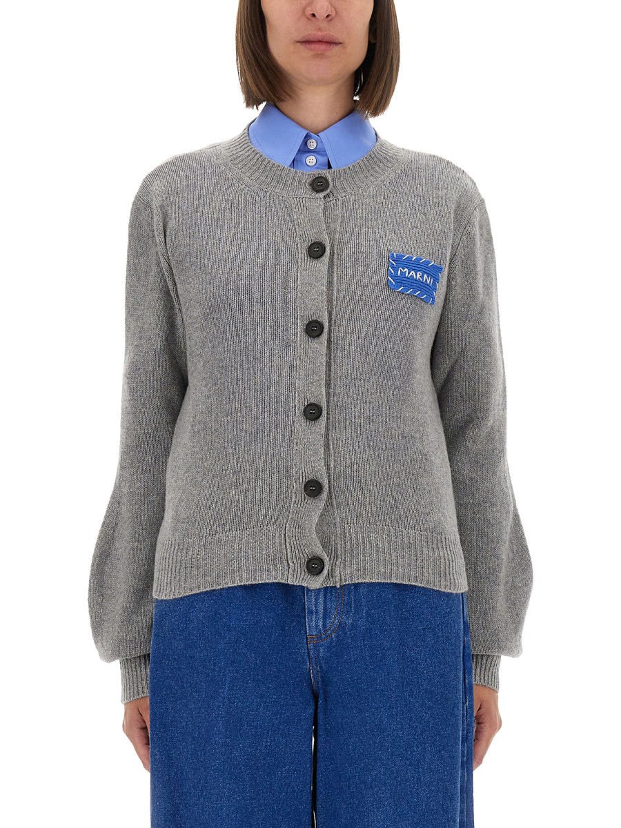 CARDIGAN IN CASHMERE CON LOGO