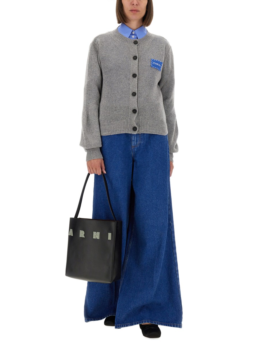 CARDIGAN IN CASHMERE CON LOGO