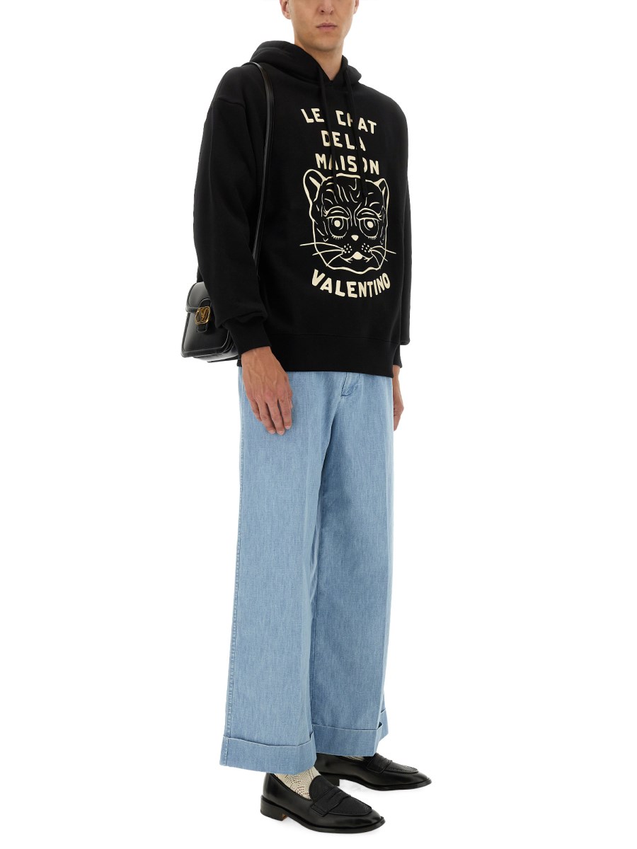 FELPA IN COTONE CON PATCH CHAT DE LA MAISON