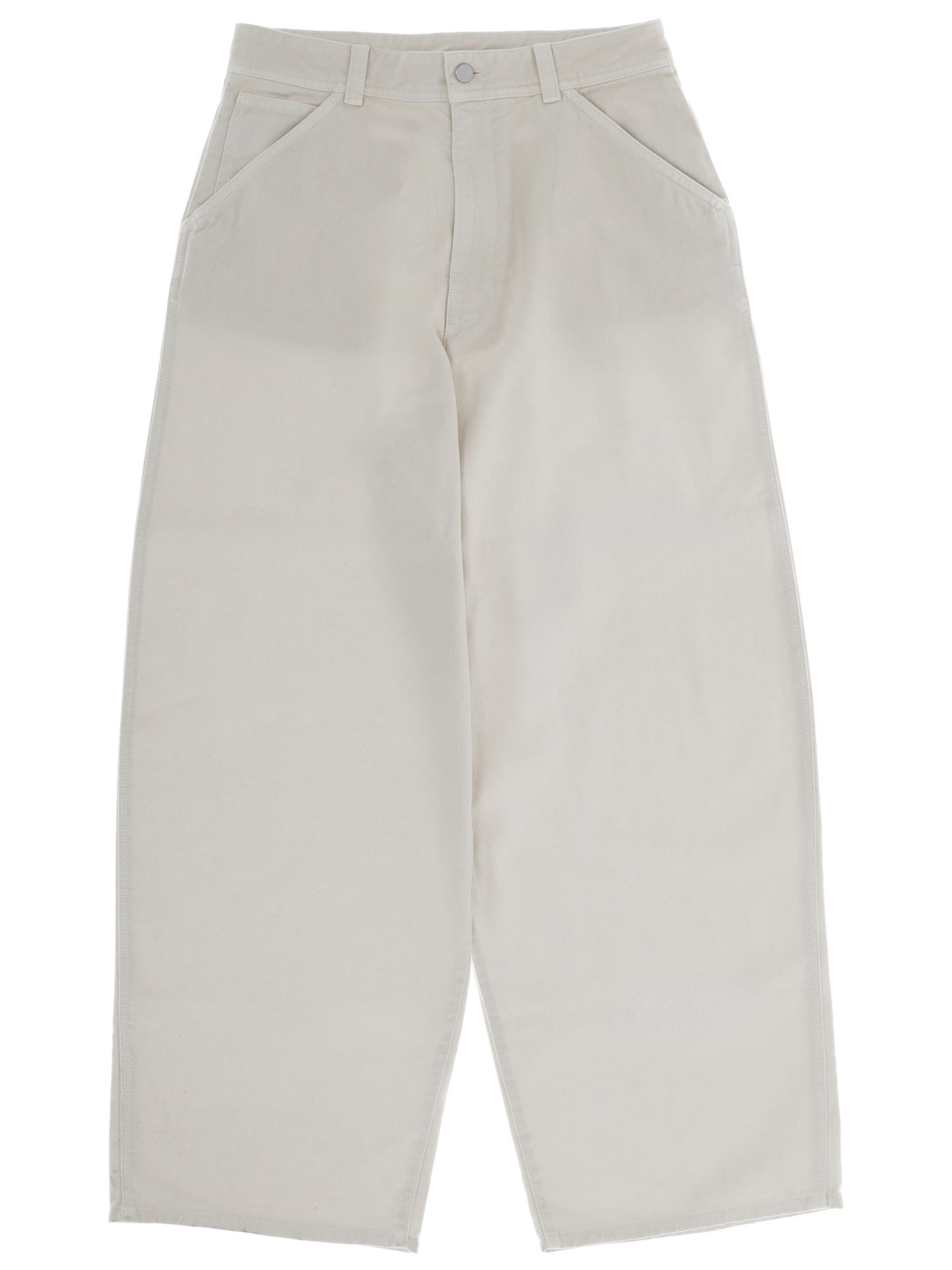 Lemaire Beige Cotton Trousers In Sand