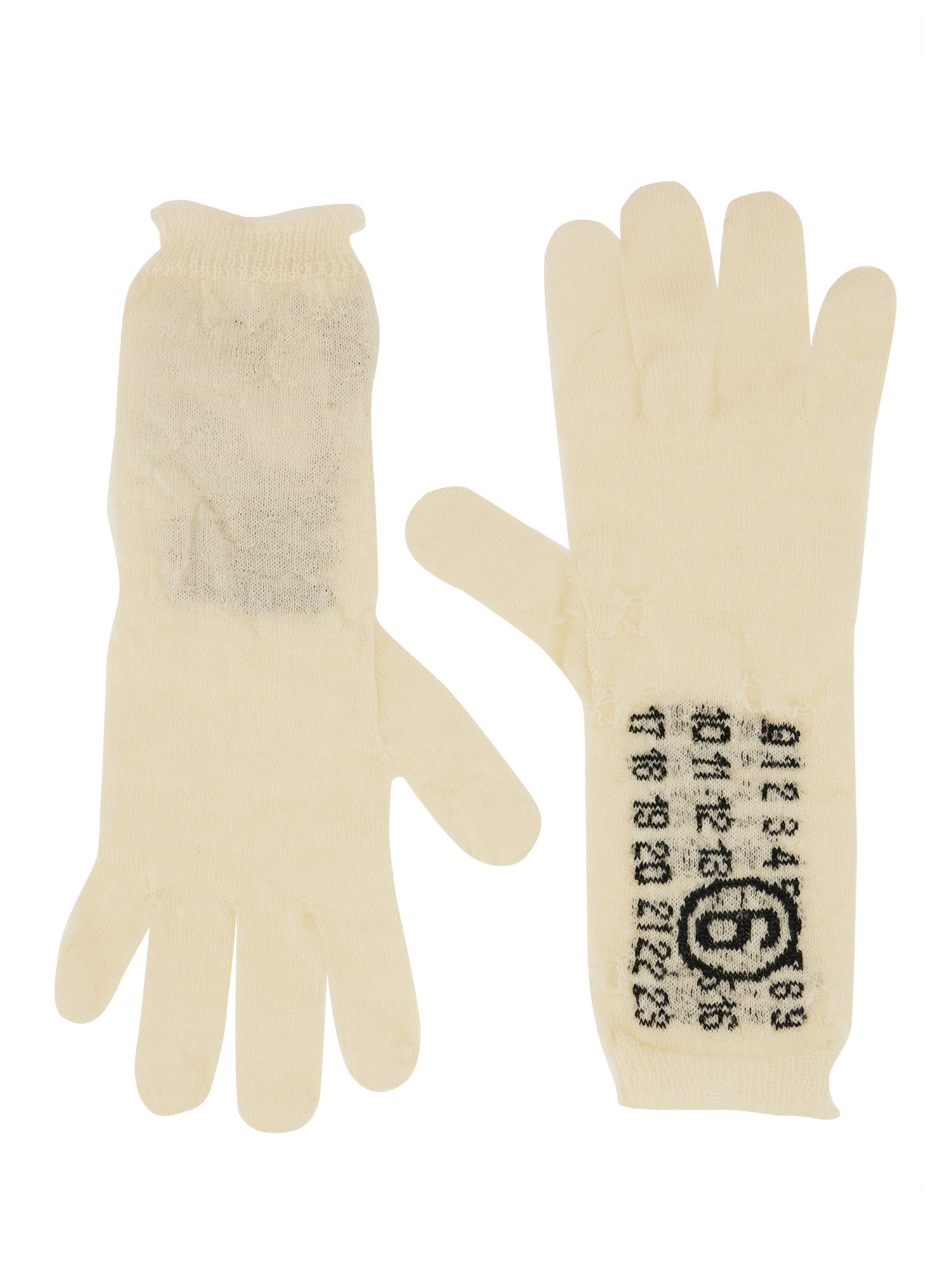 Mm6 Maison Margiela Wool Gloves. In White