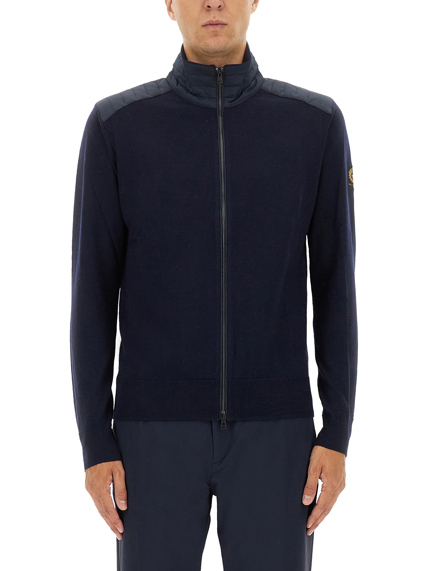 Belstaff Kelby Zip Cardigan In Blue