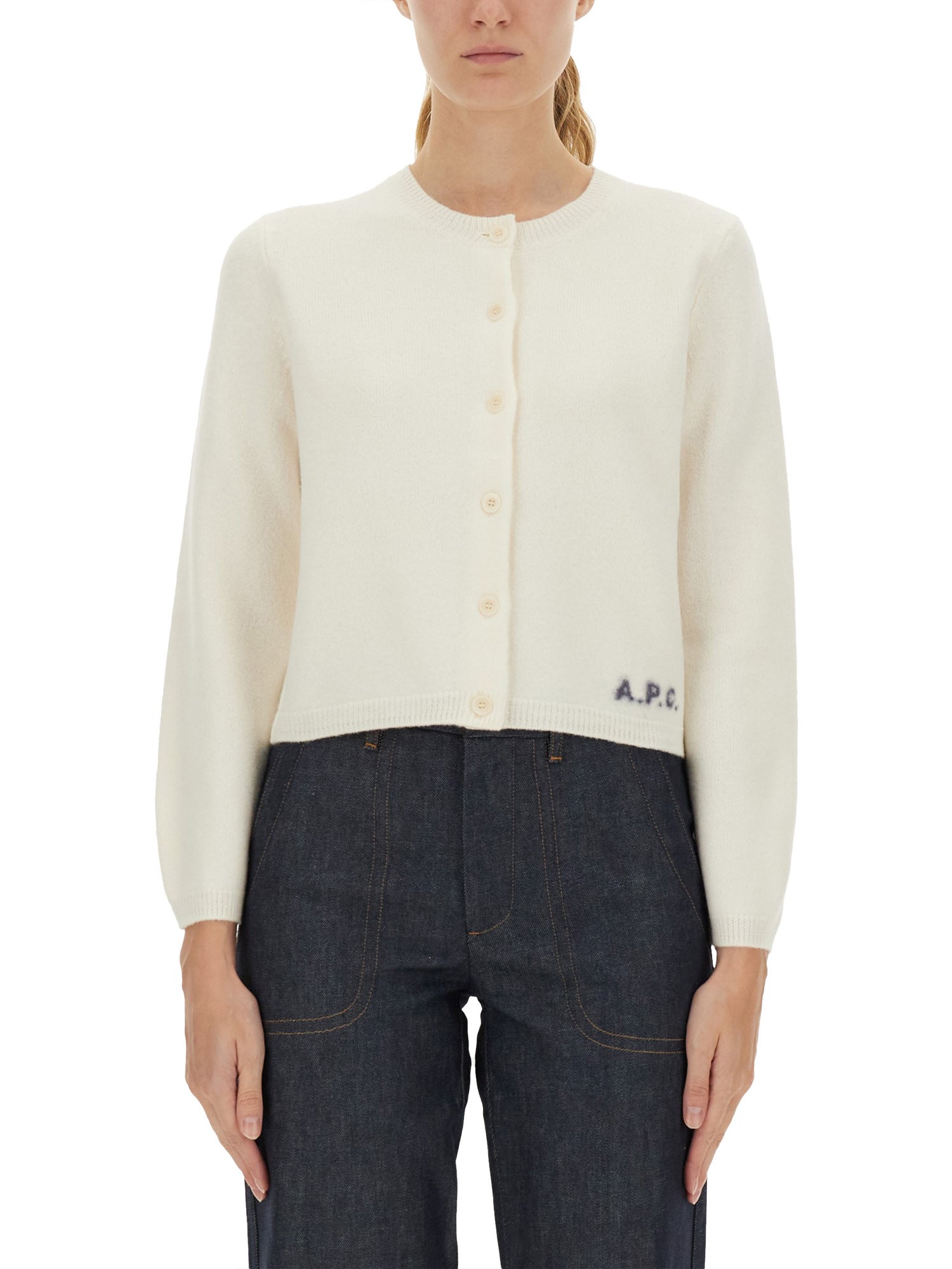 Apc A.p.c. Powder Merinos Sweater In White