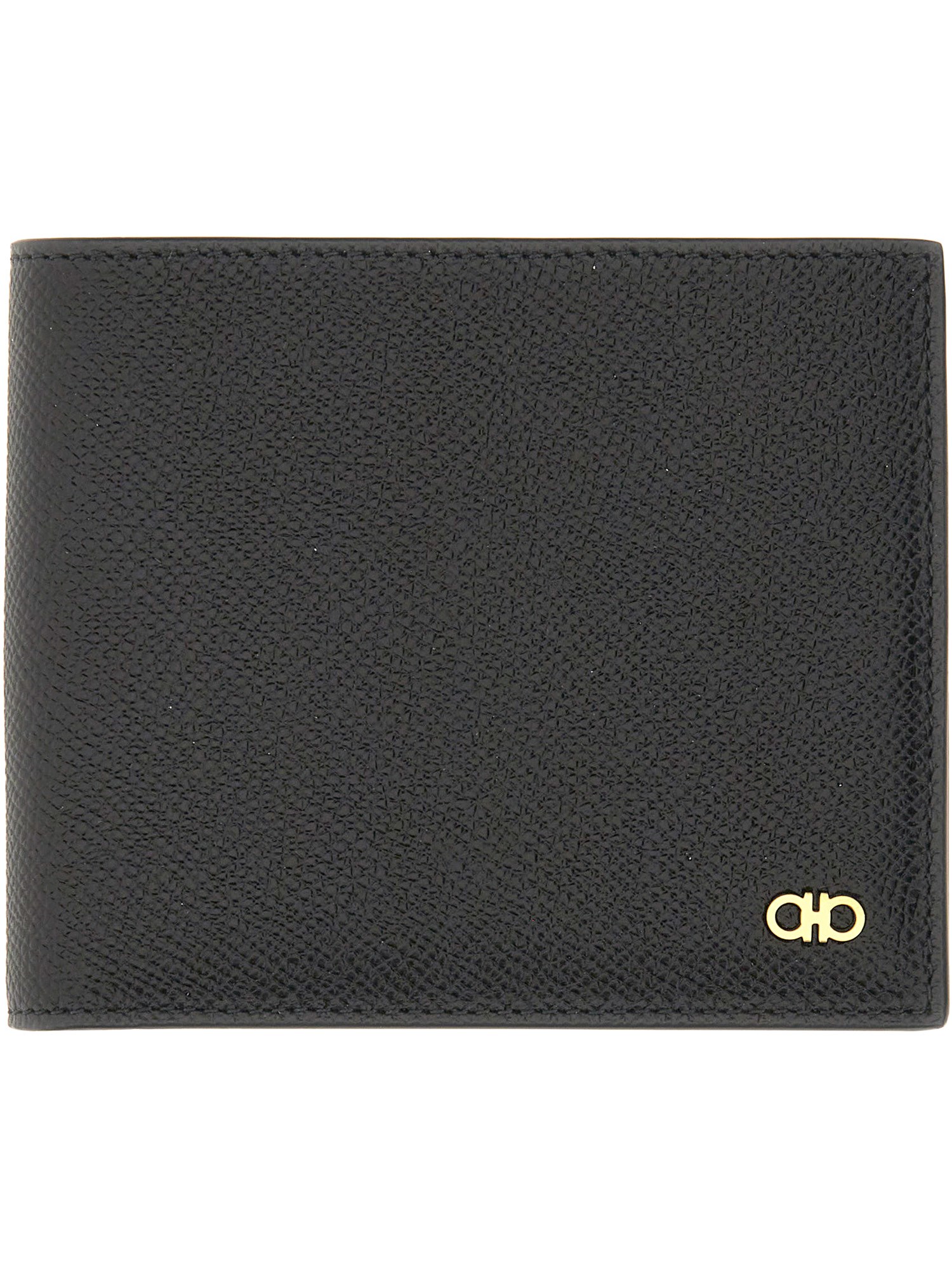 Ferragamo Textured Leather Bi-fold Wallet In Gray