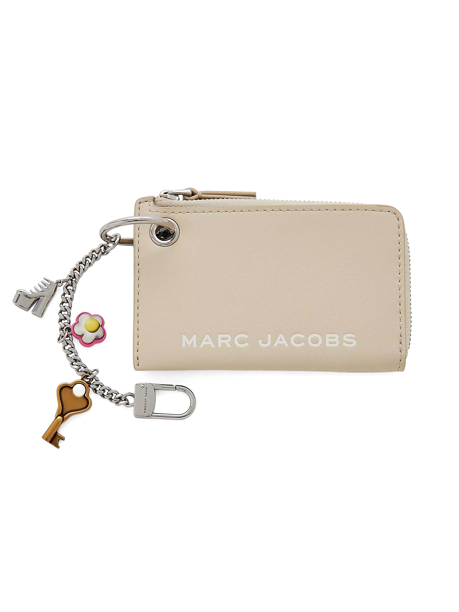 Marc Jacobs Zippered Wallet With Pendant In White