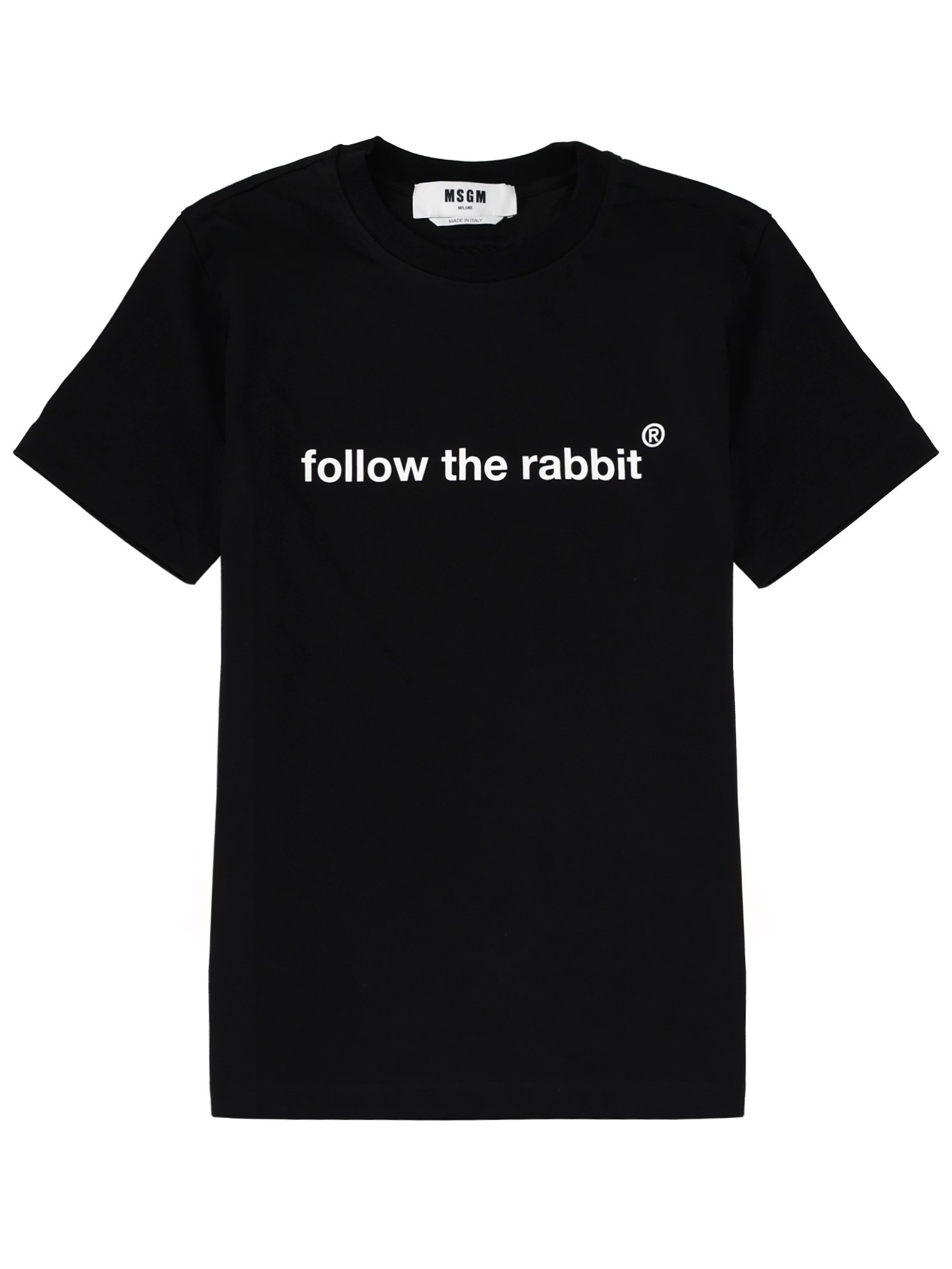 Msgm Follow The Rabbit T-shirt In Black