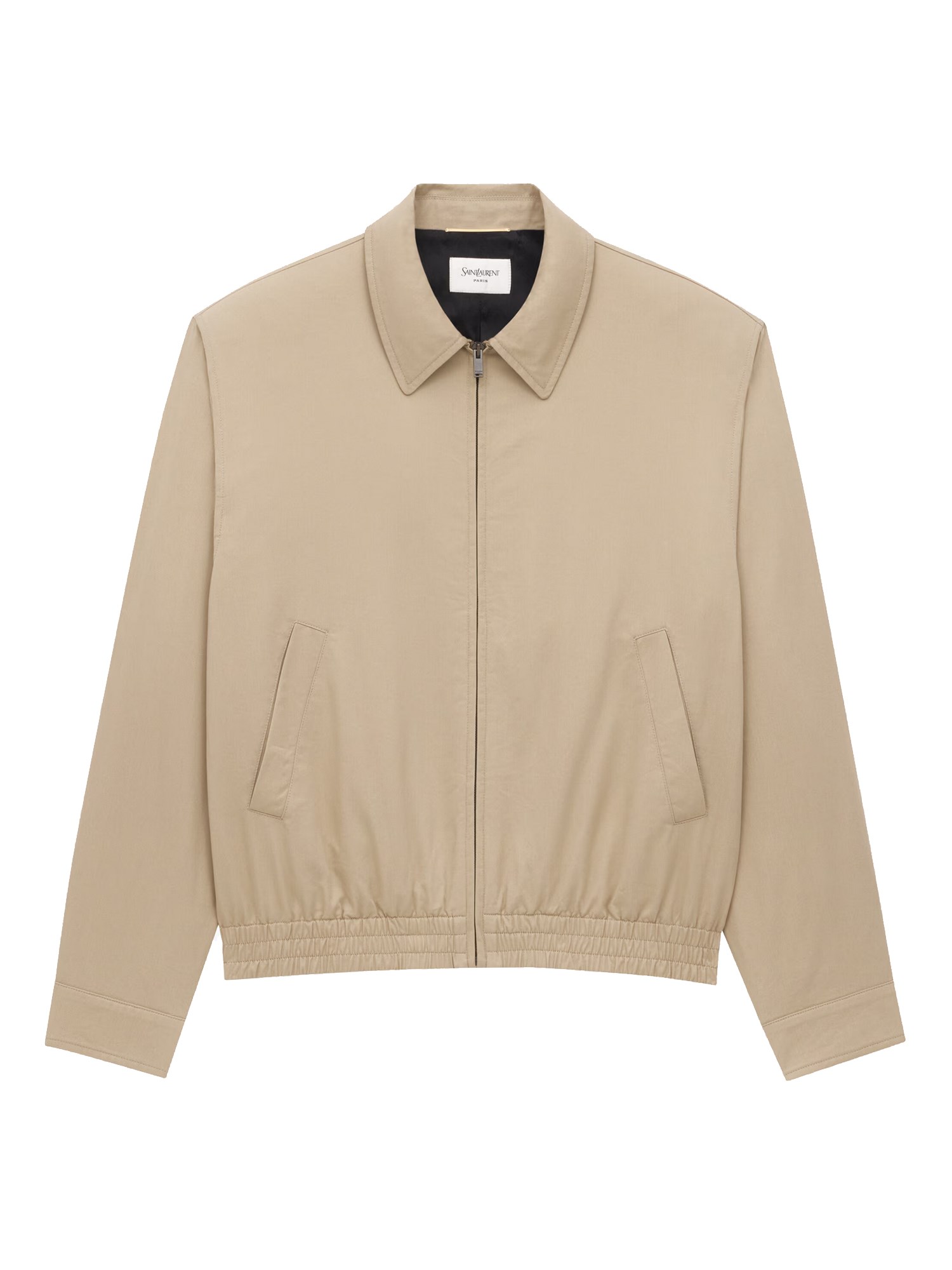 Saint Laurent Cotton Serge Short Jacket In Sand