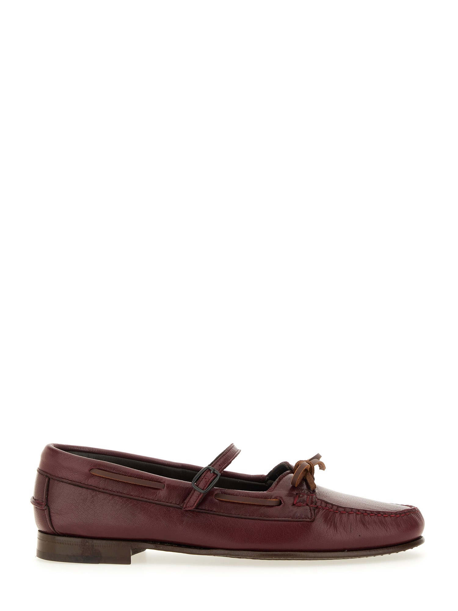 Hereu Moccasin "mary Jane Lorea Supple Shiny" In Burgundy