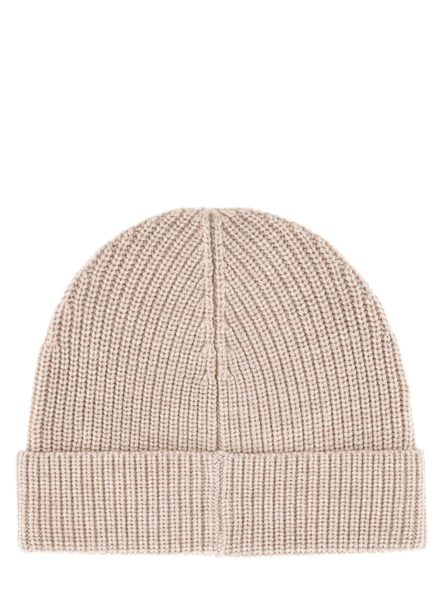 CAPPELLO IN LANA CON PATCH LOGO