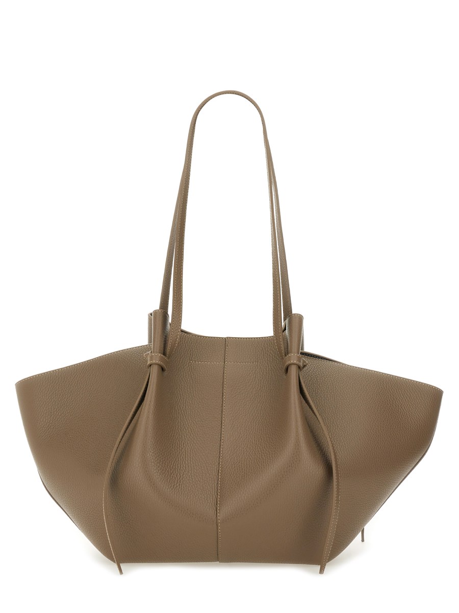 LARGE MOCHI - TAUPE PEBBLE GRAINED LEATHER
