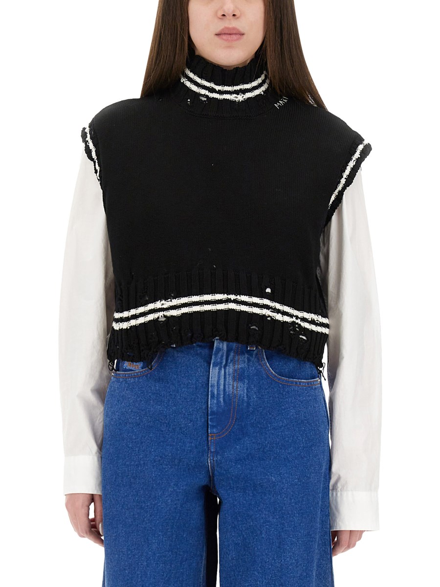 GILET CORTO IN COTONE 