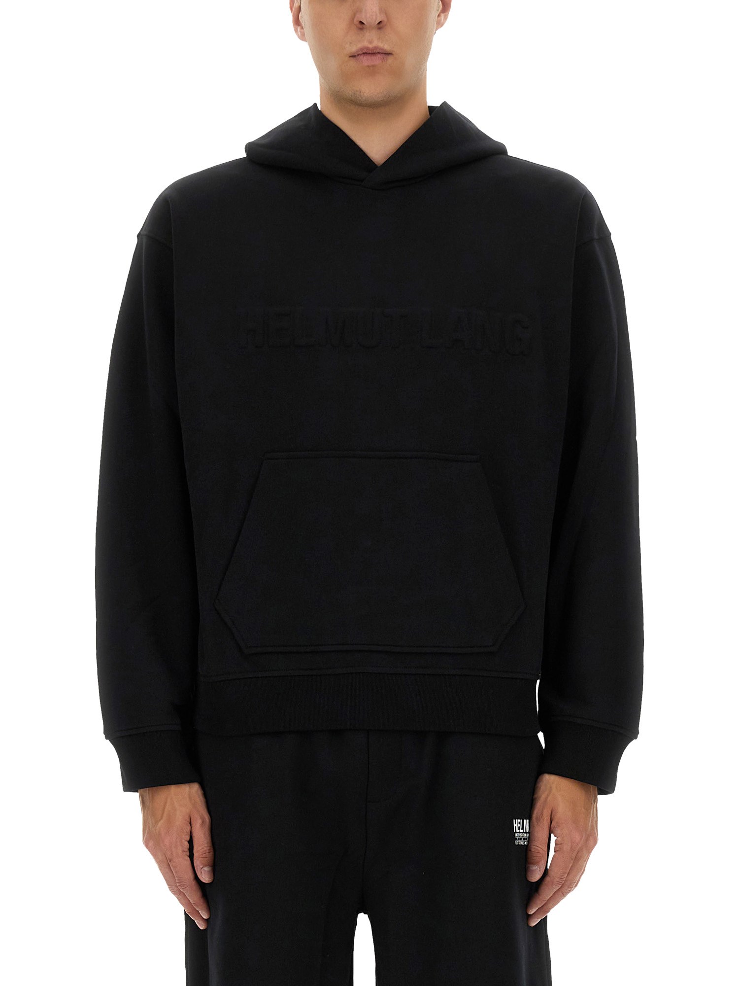 Helmut Lang Embossed Logo Hooded Sweatshirt