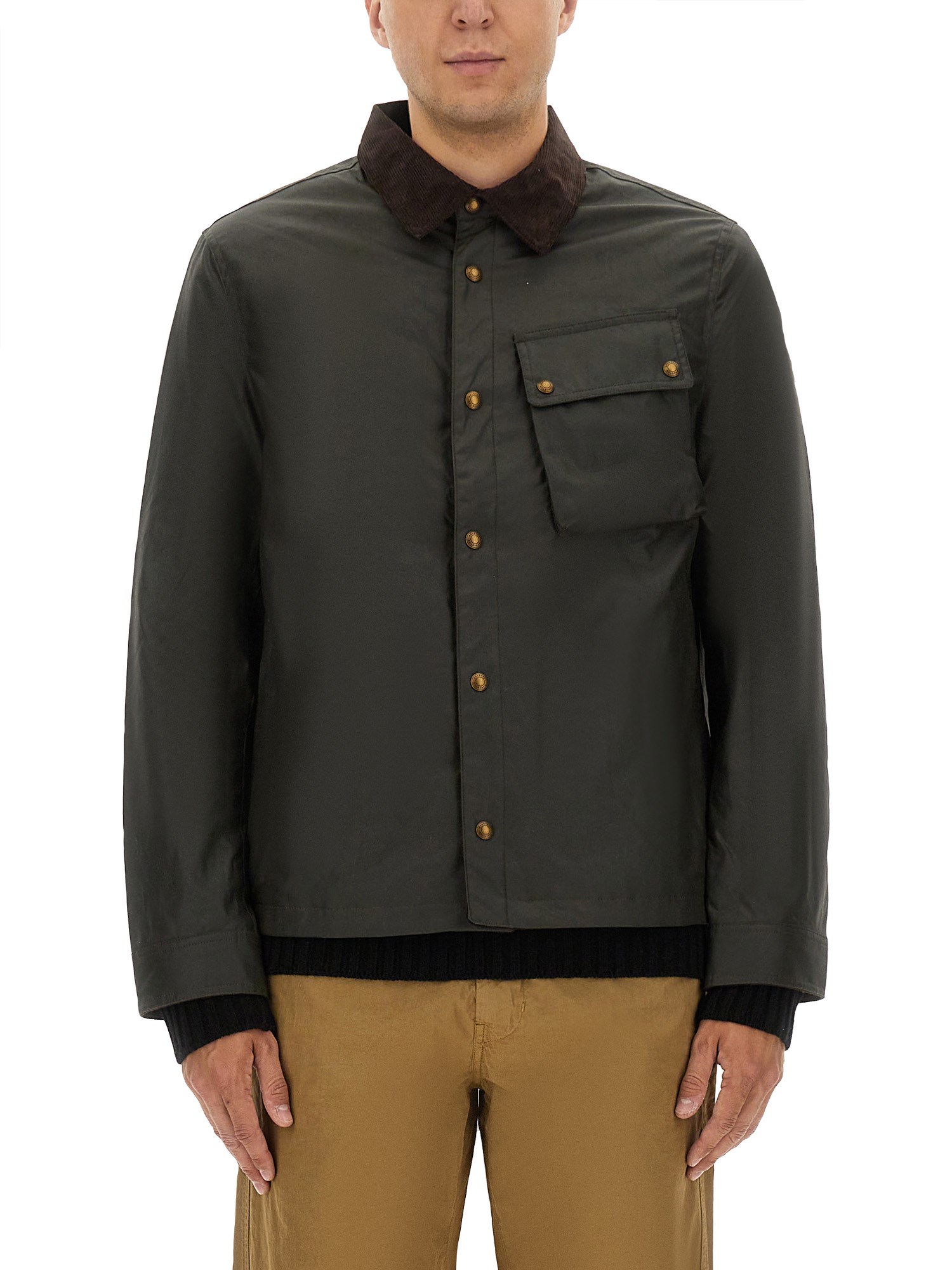 Belstaff Jacket Long Sleeve Chest Pocket In Green
