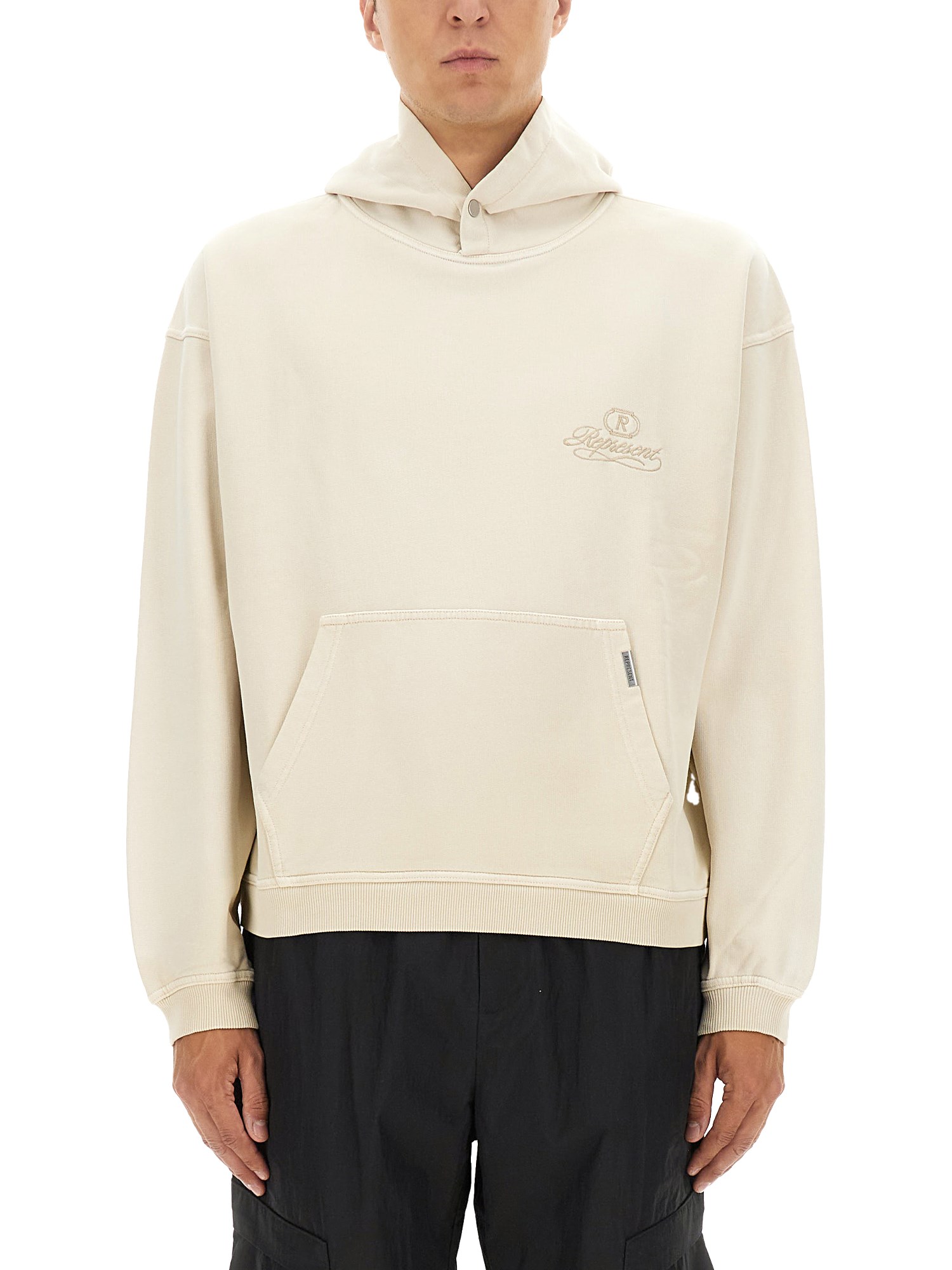 Represent Sweatshirt With Embroidered Logo In Sand