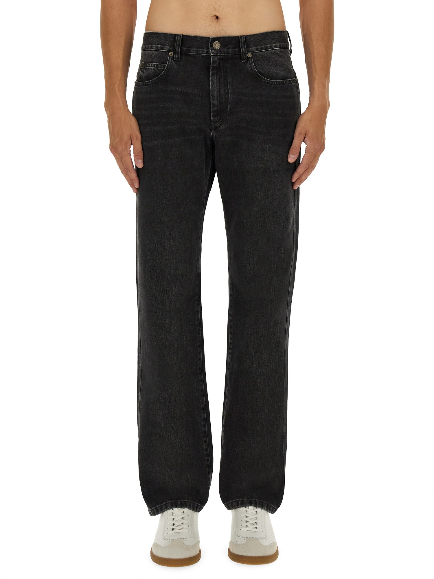 Isabel Marant Five-pocket Belt Loop Stitched Trousers In Blue