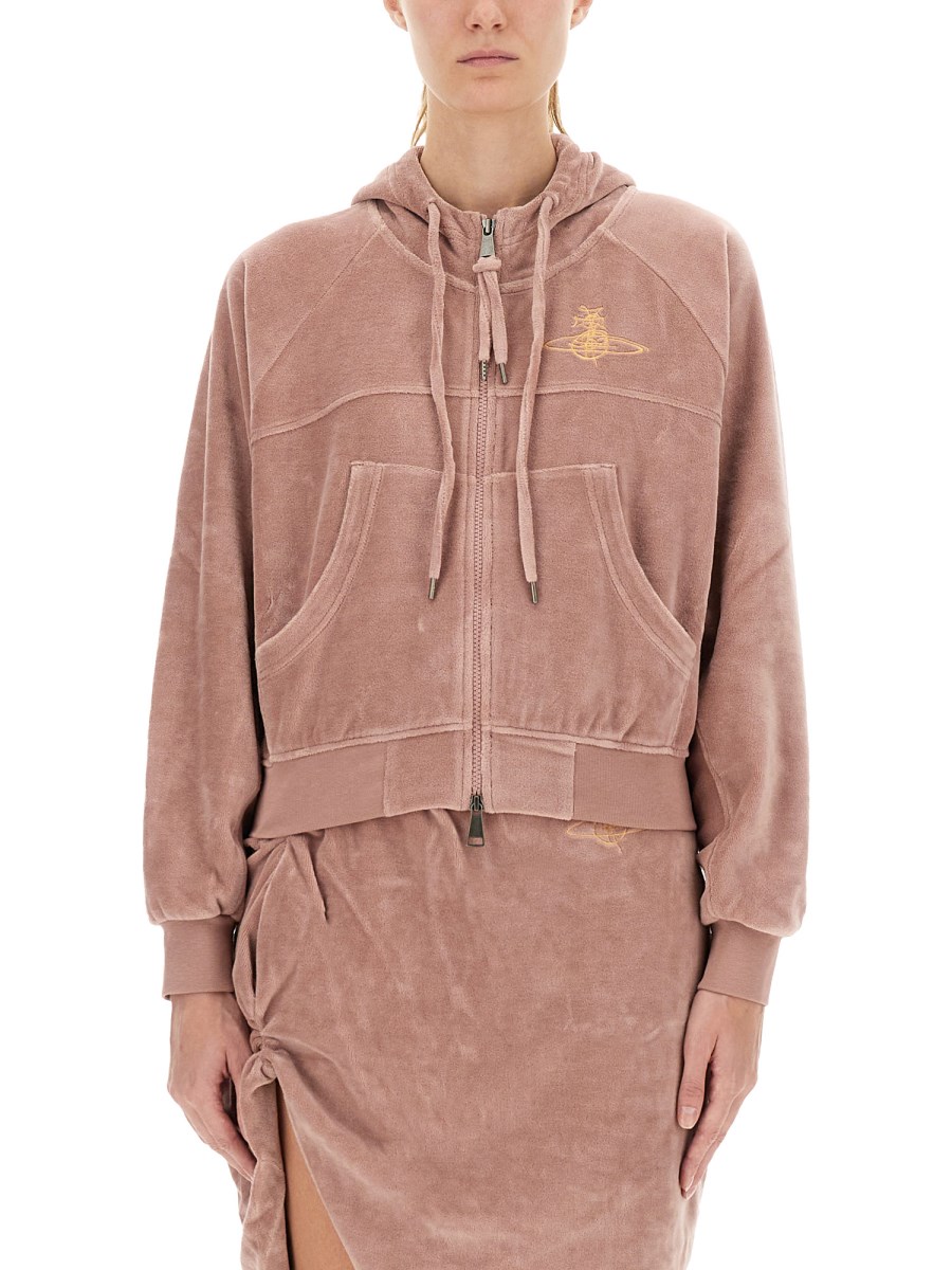 FELPA CON CAPPUCCIO E ZIP