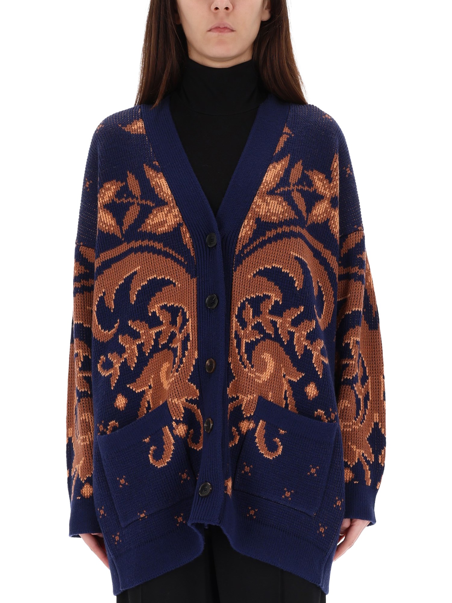 Etro Wool Cardigan In Multi