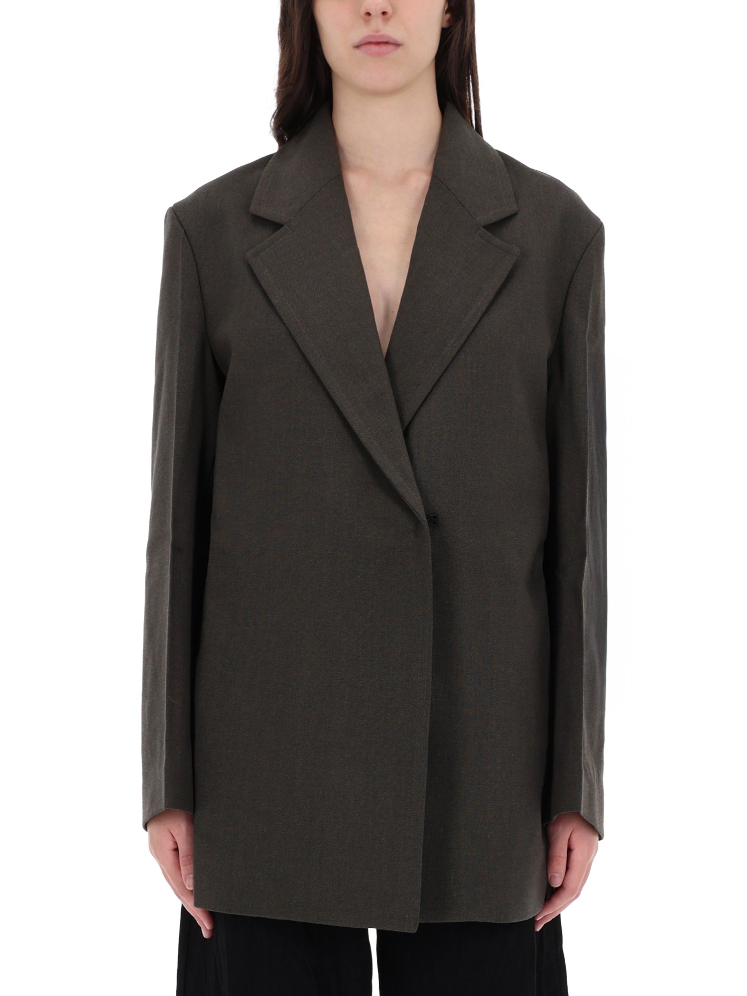 Studio Nicholson Tailored Single Breasted Jacket With Back Vent In Gray