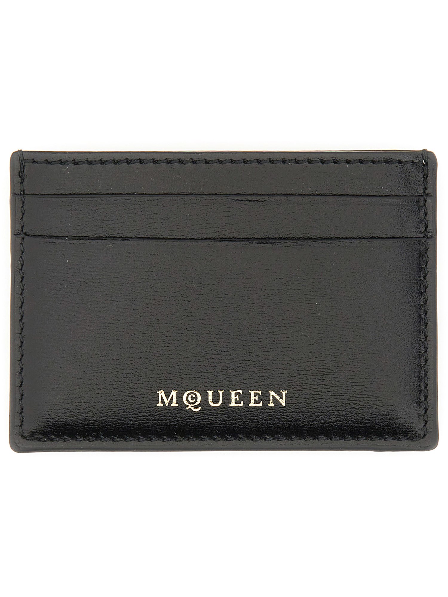 Alexander Mcqueen Compact Leather Goods With Minimalist Design In Black