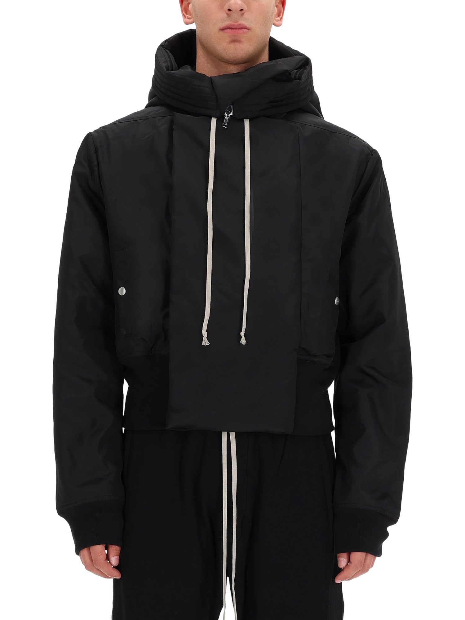 Rick Owens Drkshdw "alice Dropped" Parka In Black