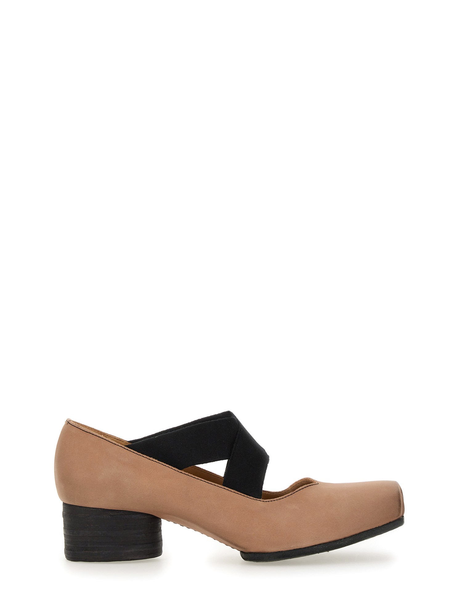 Uma Wang Leather Ballerina Flats With 23 Mm Square Toe In Multi