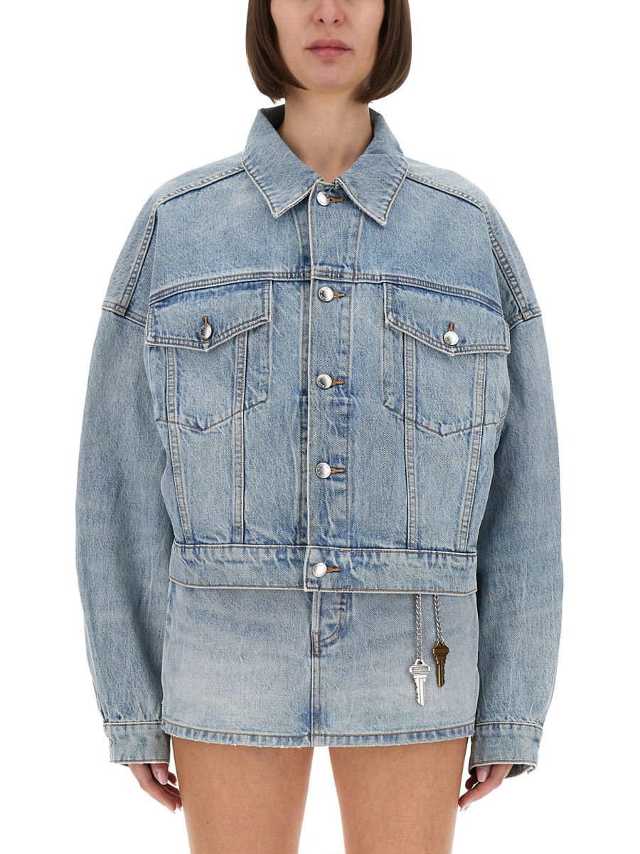 GIACCA TRUCKER CON CLIP IN DENIM
