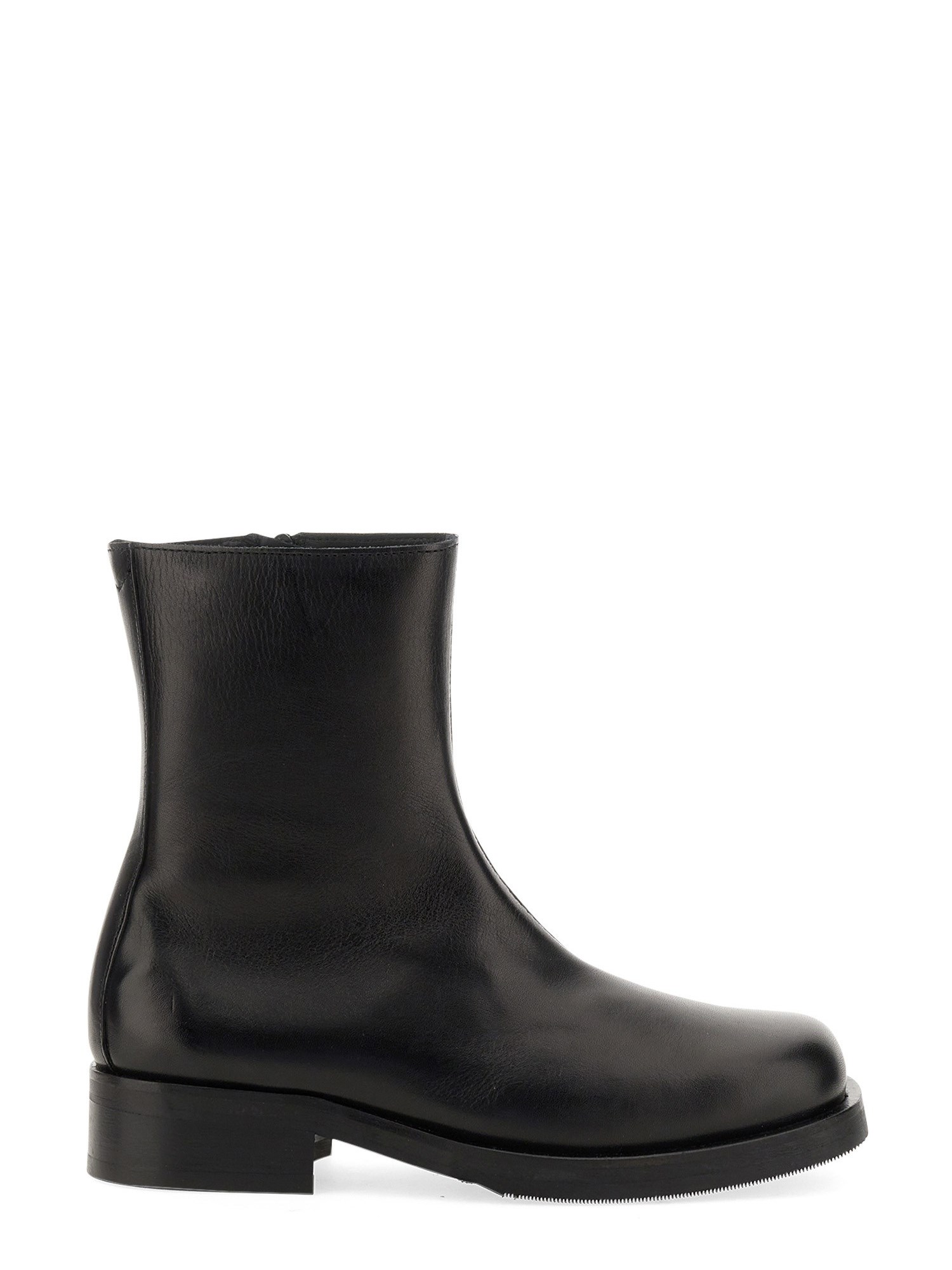 Our Legacy Ankle Boots With Smooth Leather Finish And Side Zipper In Black