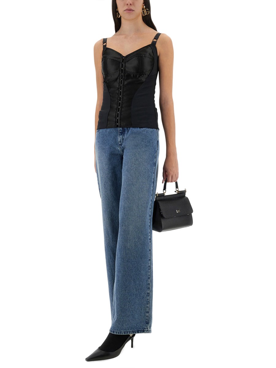 TOP BUSTIER IN RASO