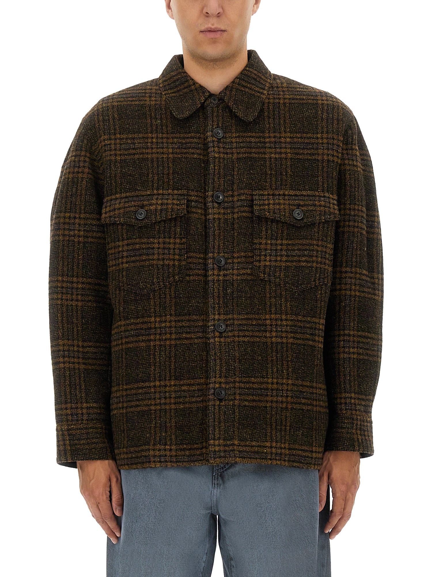 Isabel Marant Checkered Pockets Long Sleeves Jacket In Brown