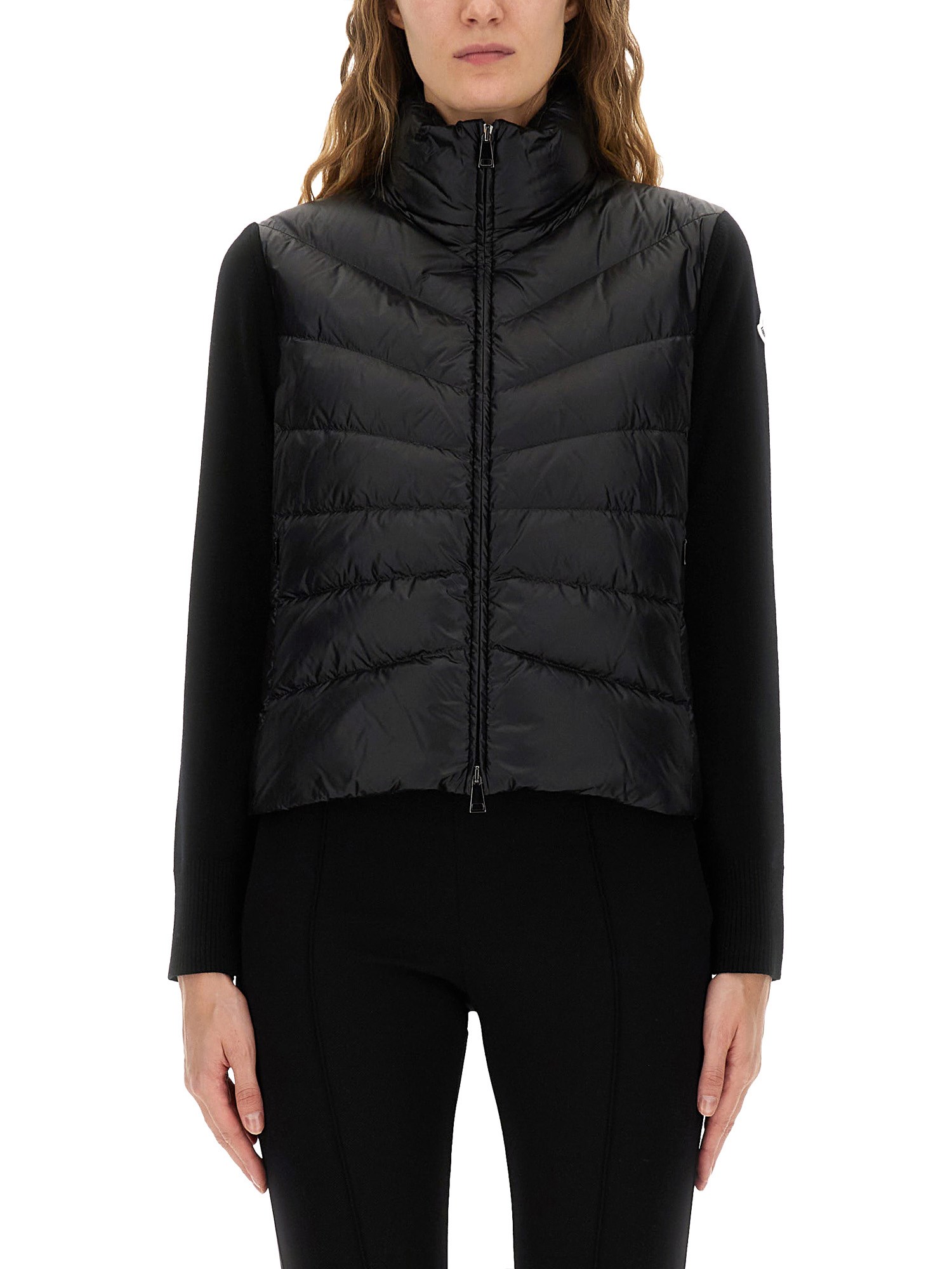 Moncler Padded Cardigan In Black
