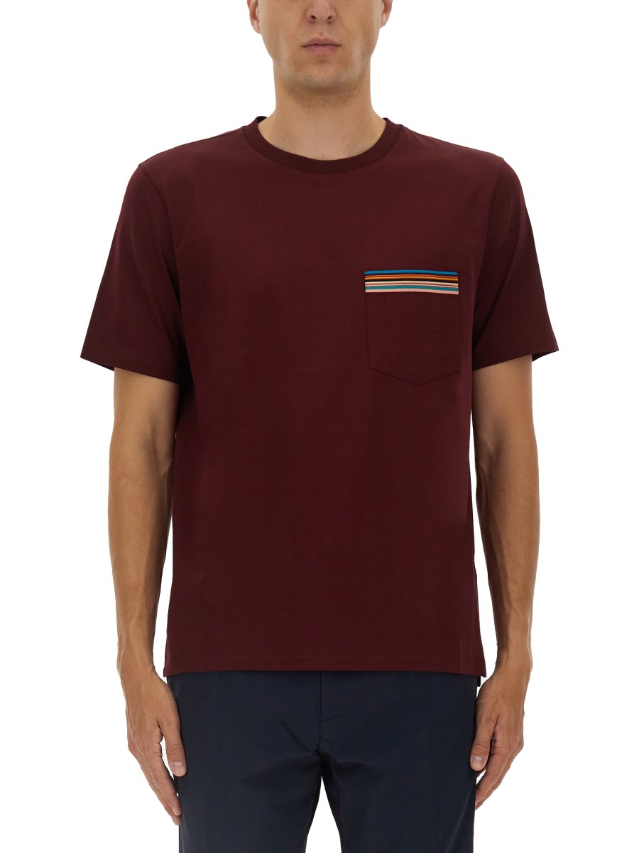 T-SHIRT CON TASCHINO A RIGHE