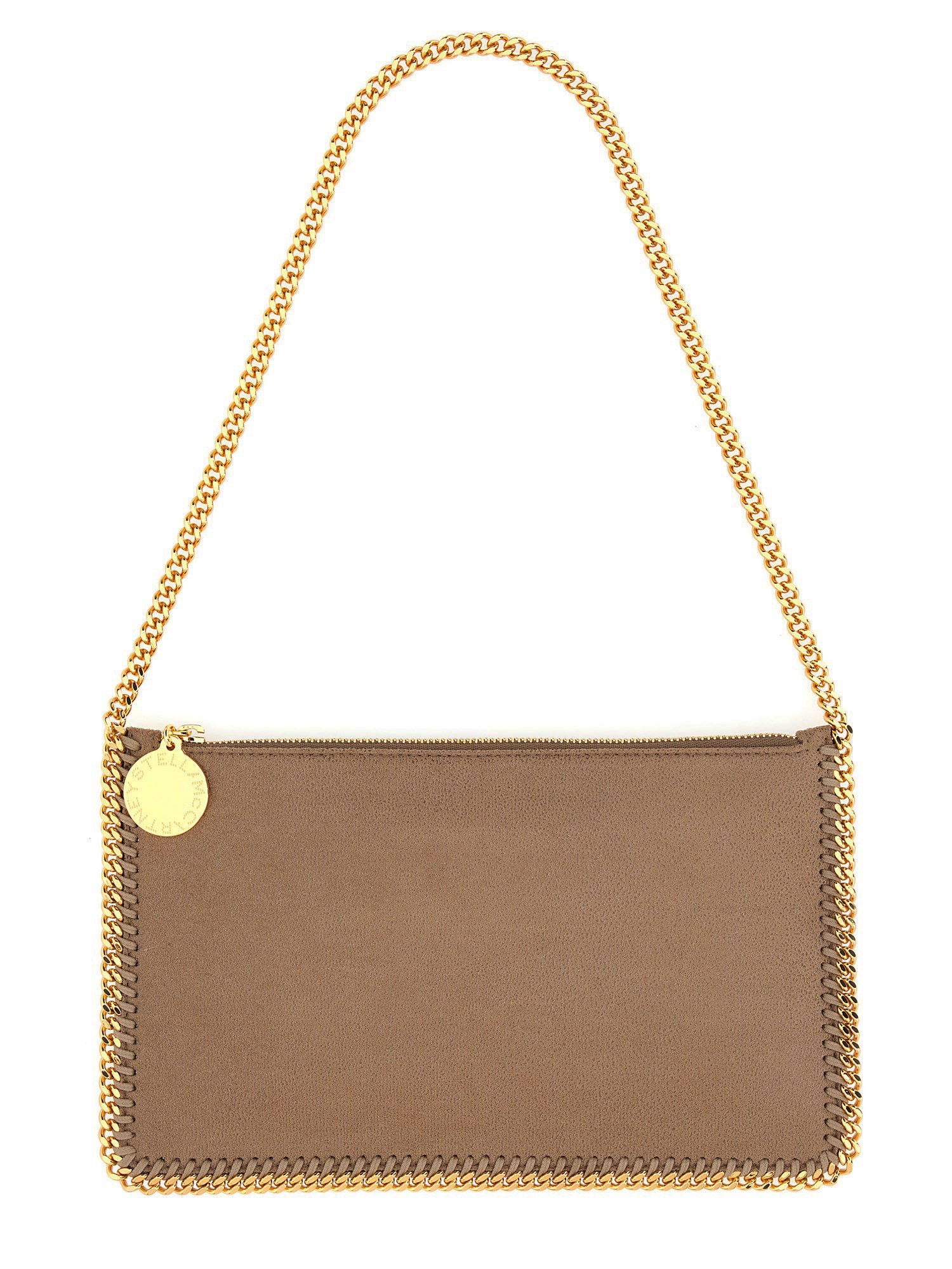 Stella Mccartney "falabella" Clutch Shoulder Bag In Sand