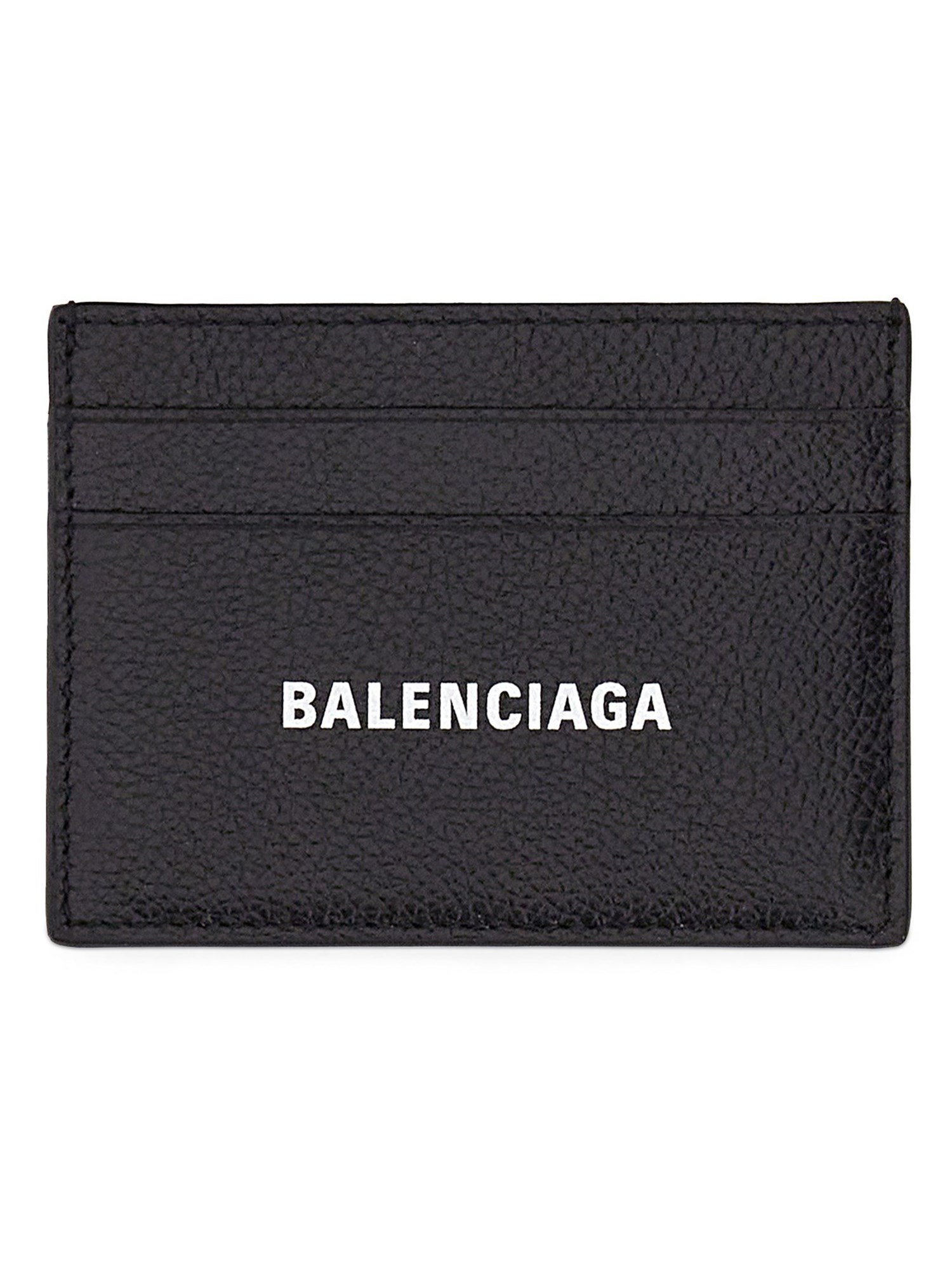 Balenciaga Compact Calfskin Cardholder Leather Imperfections In Black