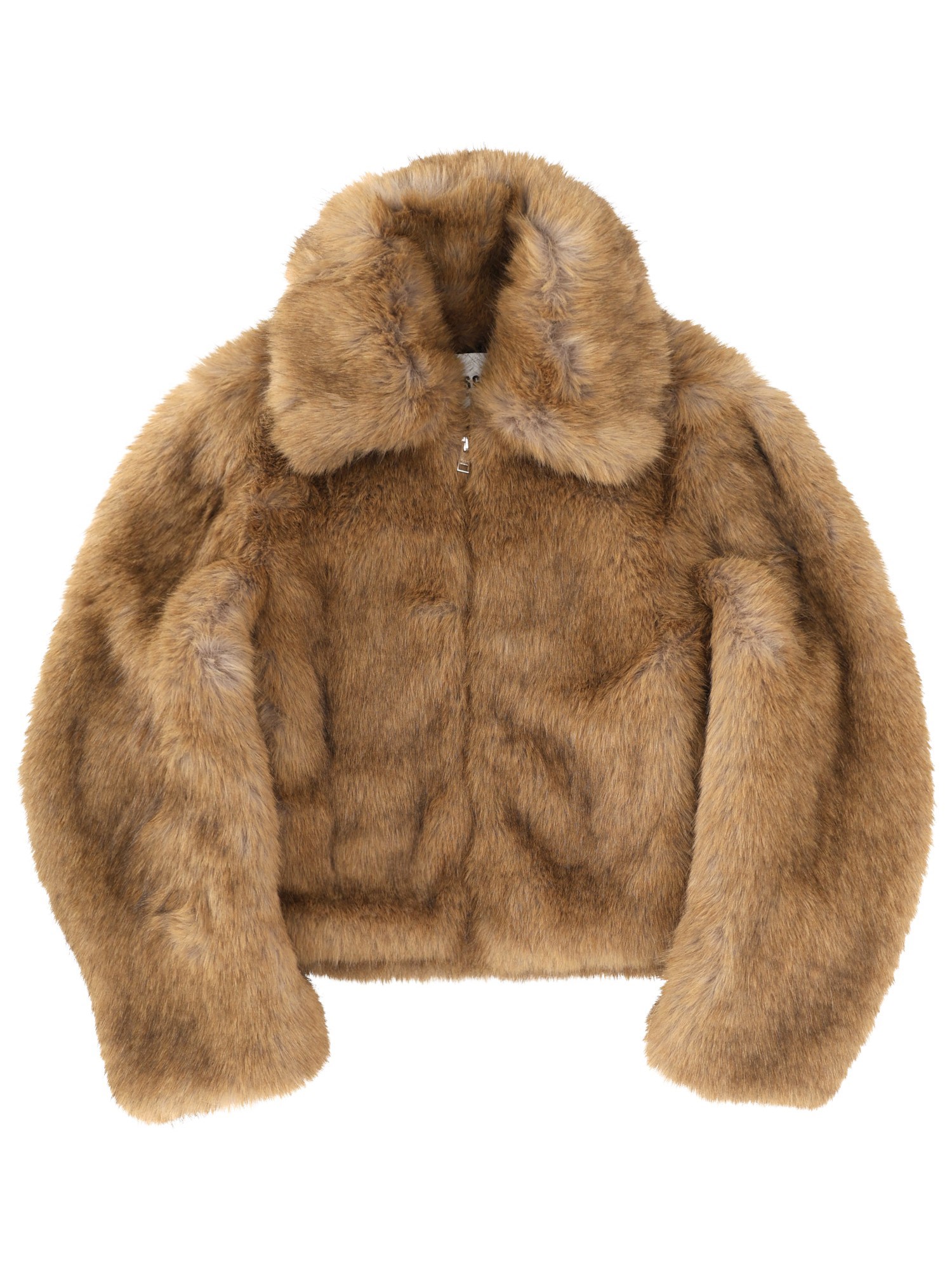 Msgm Eco Fur Jacket In Brown