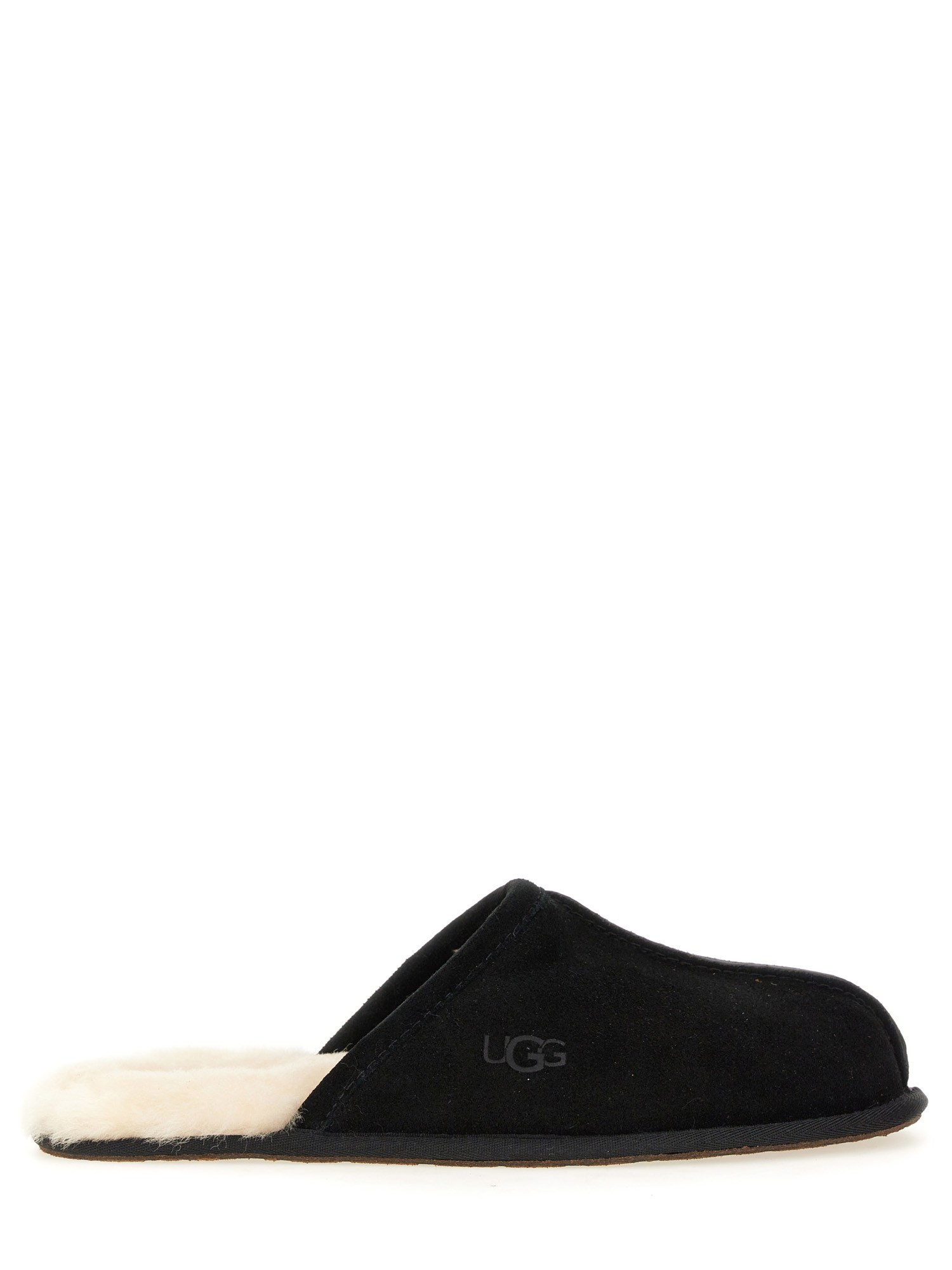 Ugg Mens Cushioned Footbed Suede Slide Slippers In Black