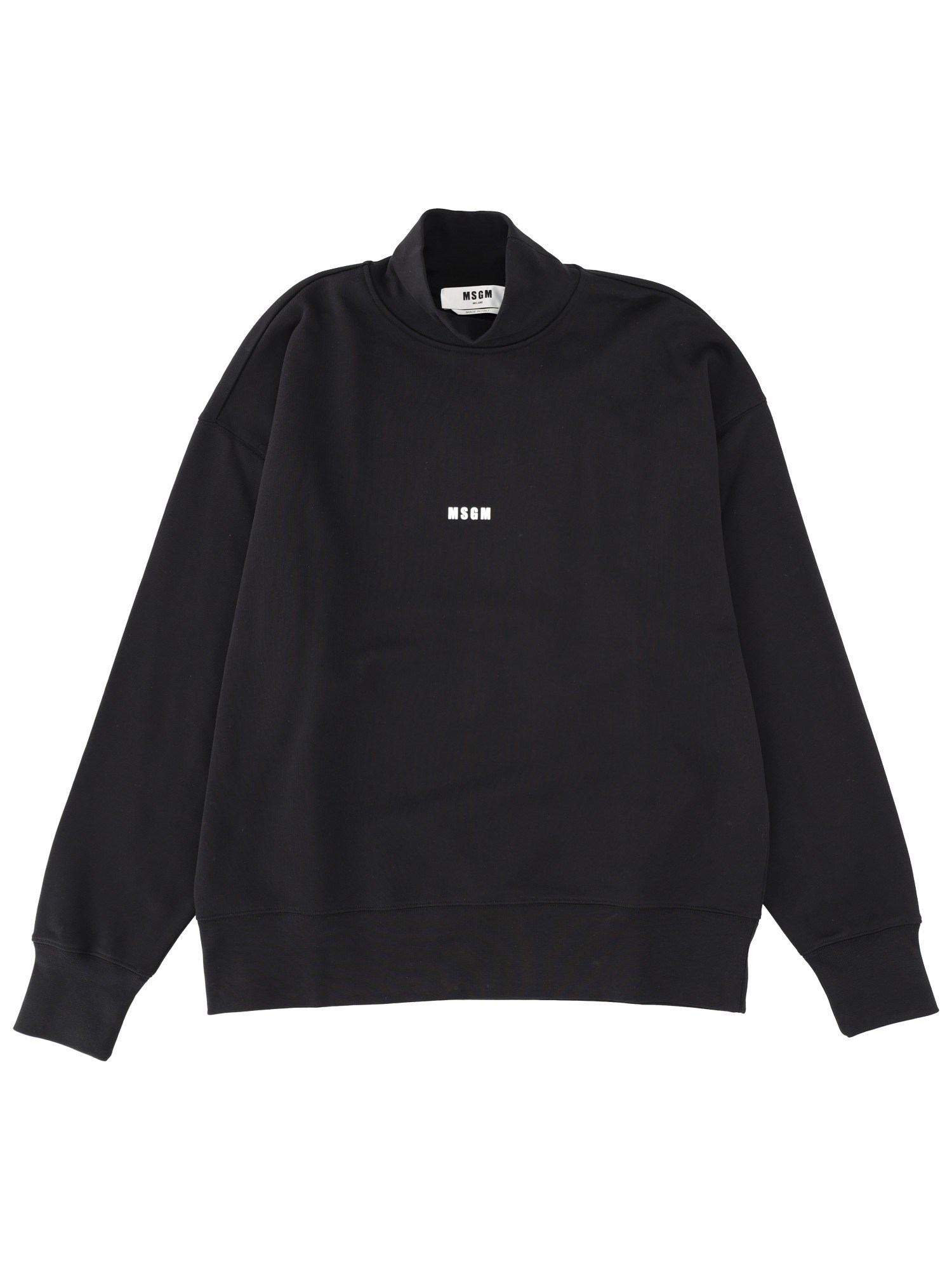 Msgm Sweatshirt With Micro Logo In Black