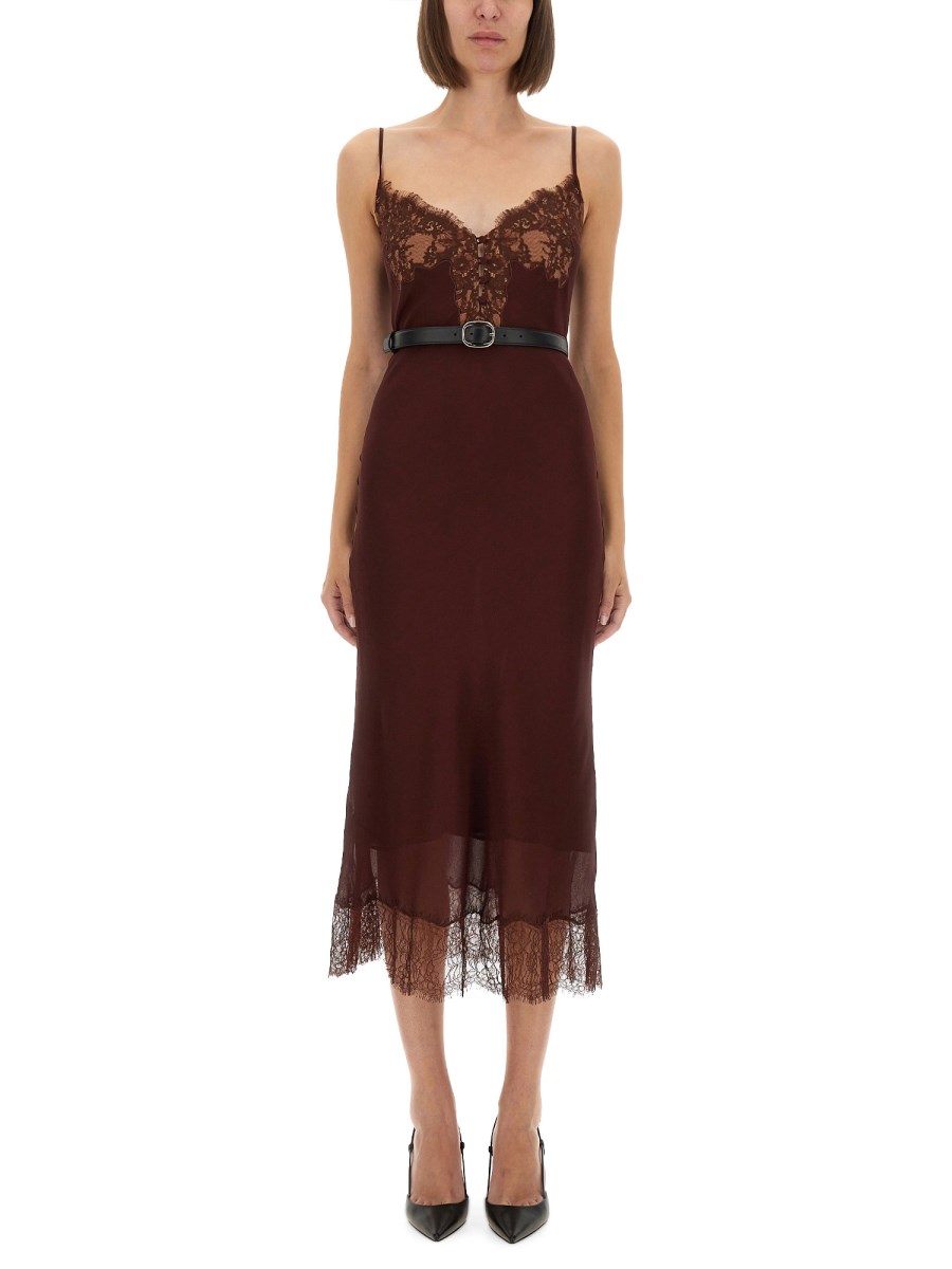 ABITO MIDI CON INSERTI IN PIZZO
