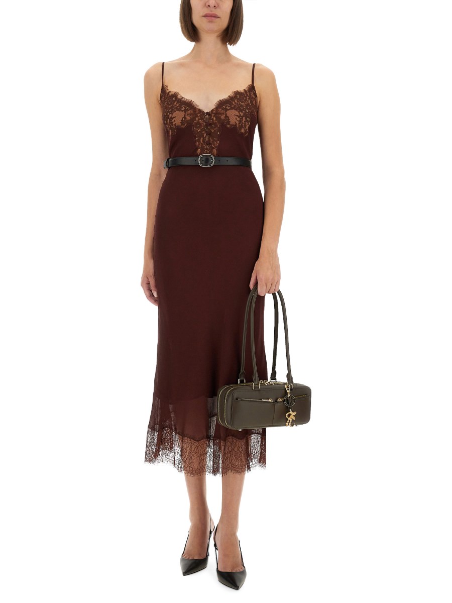 ABITO MIDI CON INSERTI IN PIZZO