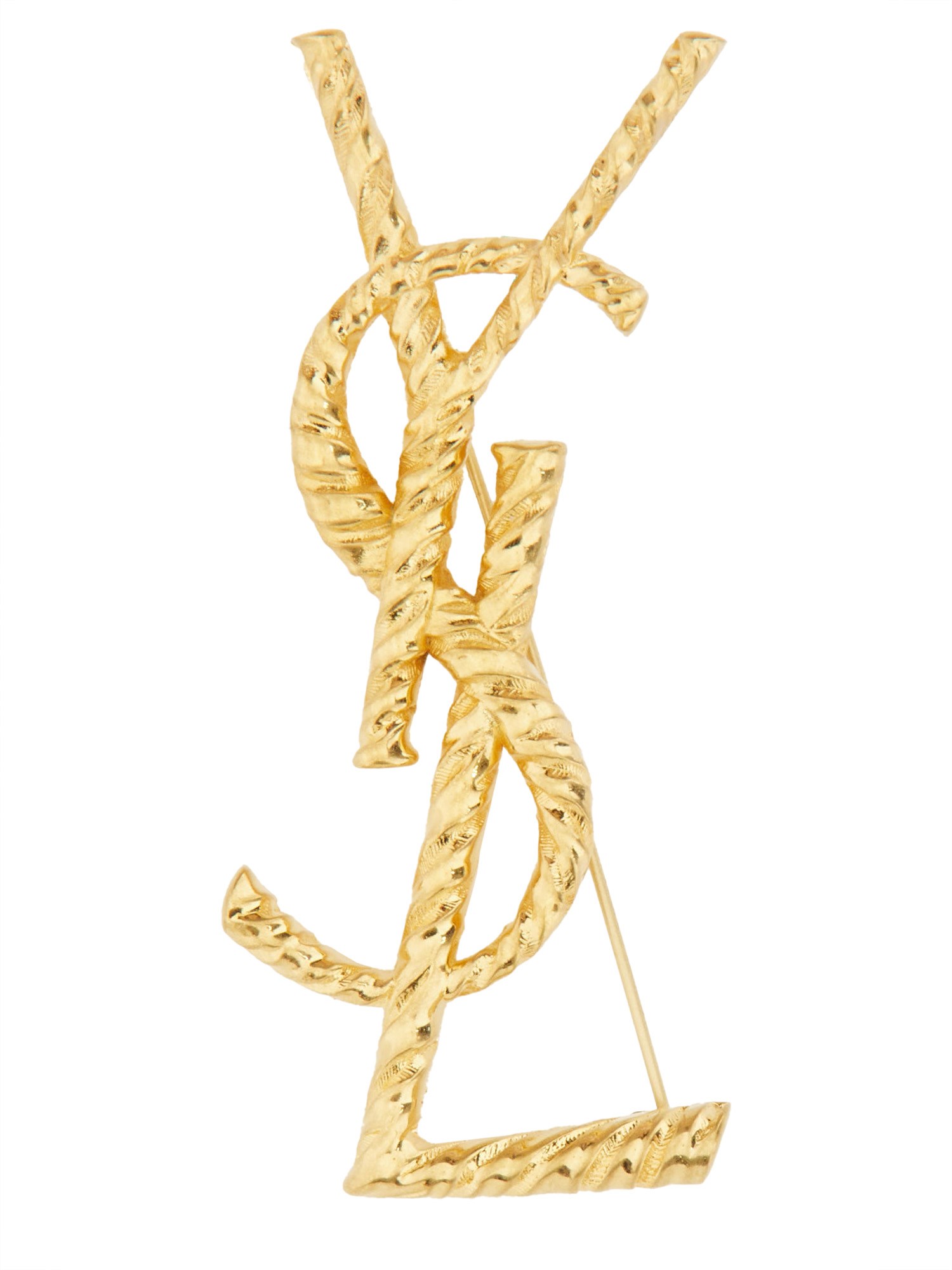 Saint Laurent Opyum Ysl Brooch In Gold