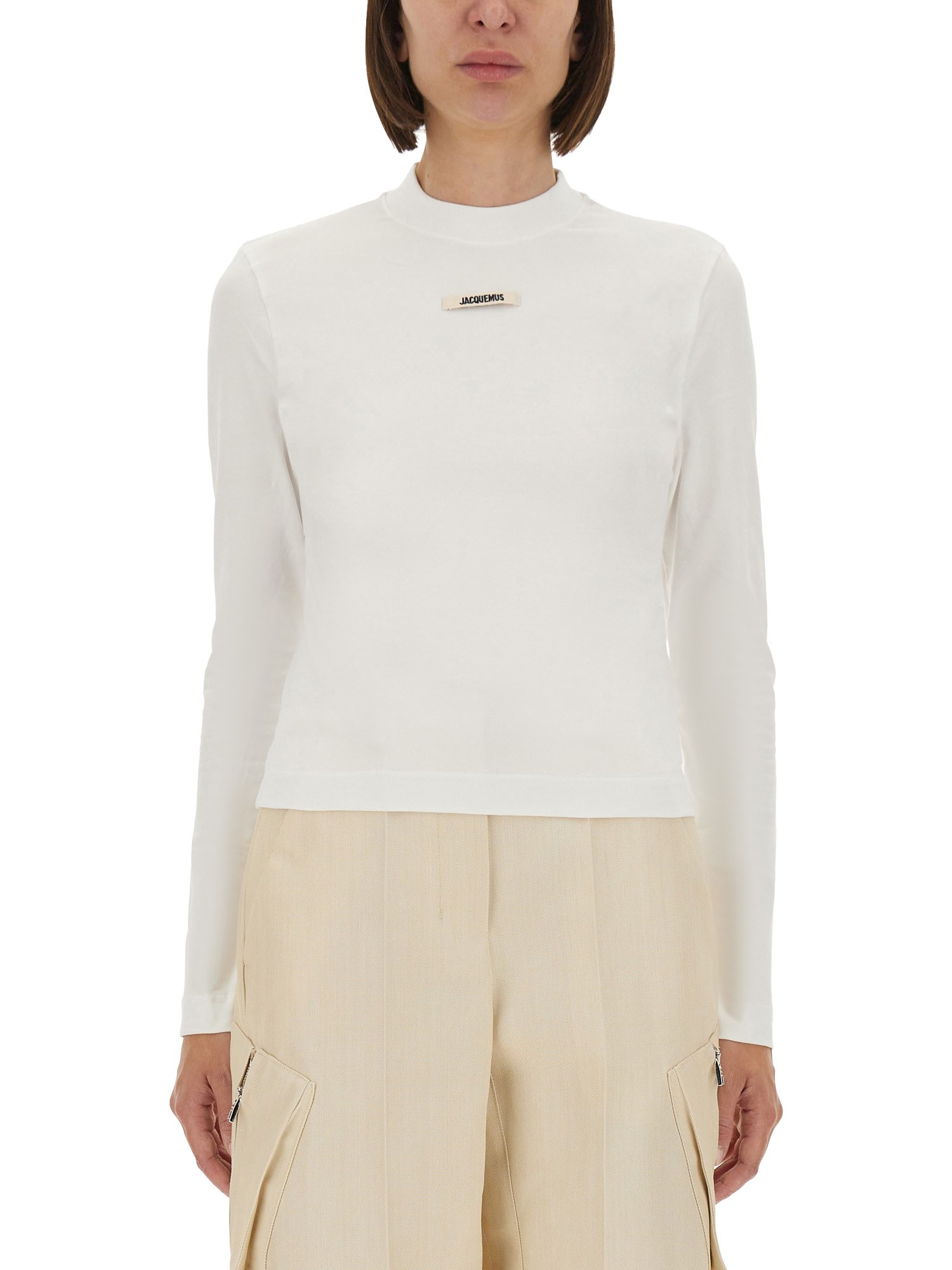 Jacquemus The Grosgrain Long-sleeved Shirt In White