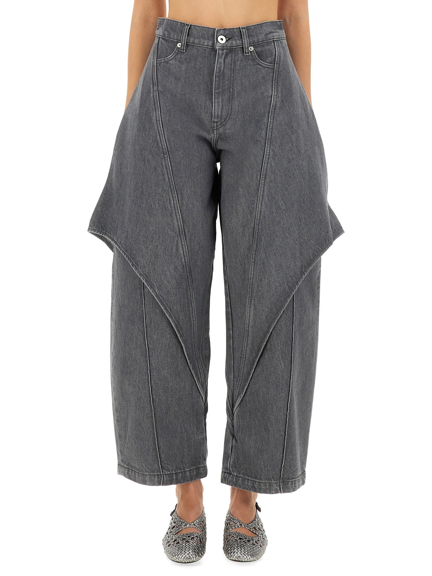 Jw Anderson Sculptural Jeans In Gray