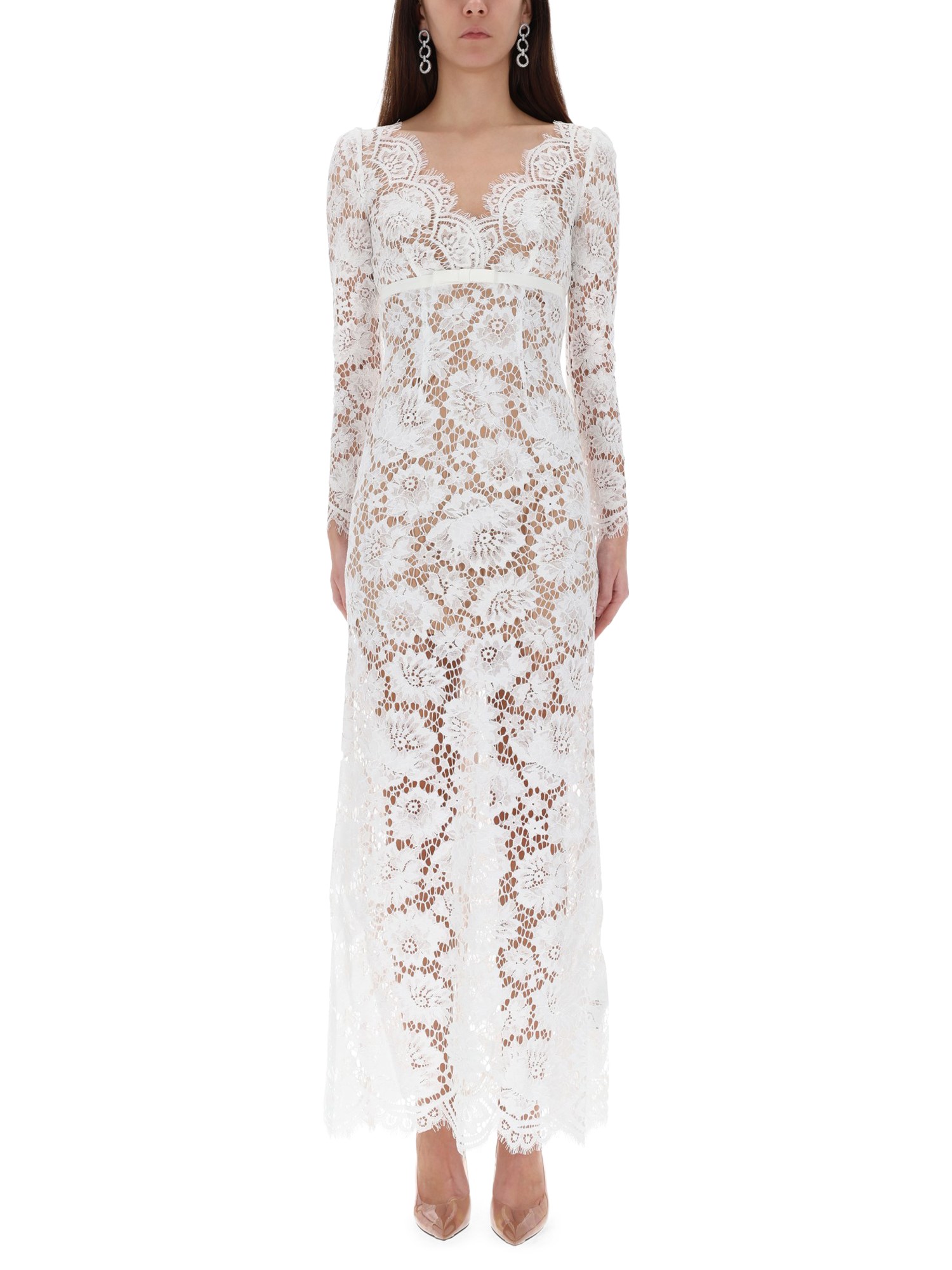 Self-portrait Lace Midi Dress In White