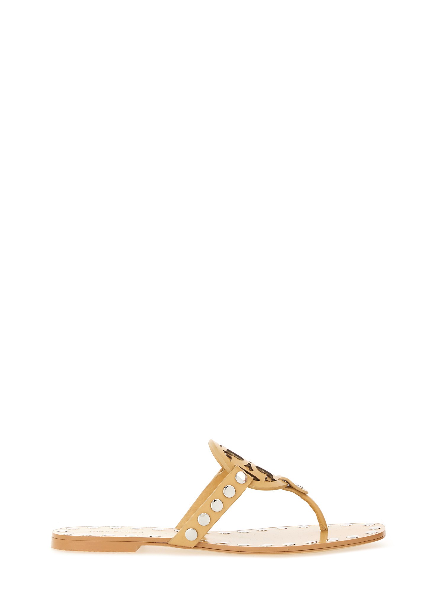 Tory Burch Studded "miller" Sandal In Beige