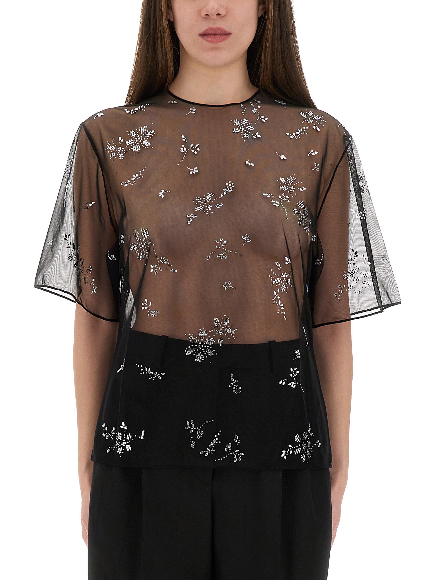 Rabanne Transparent Top With Applications